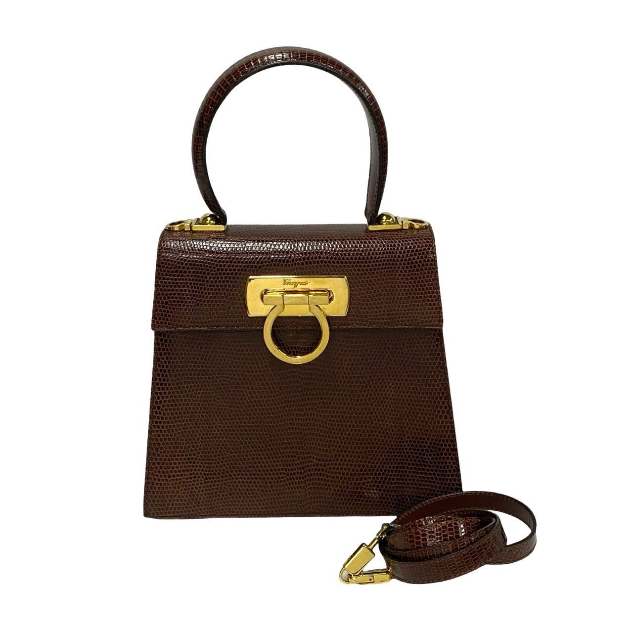 Salvatore Ferragamo Salvatore Ferragamo Salvatore Ferragamo Gancini Lizard 2way Bag Leather Shoulder Bag DUTY FREE for USA Size ONE SIZE - 2 Thumbnail