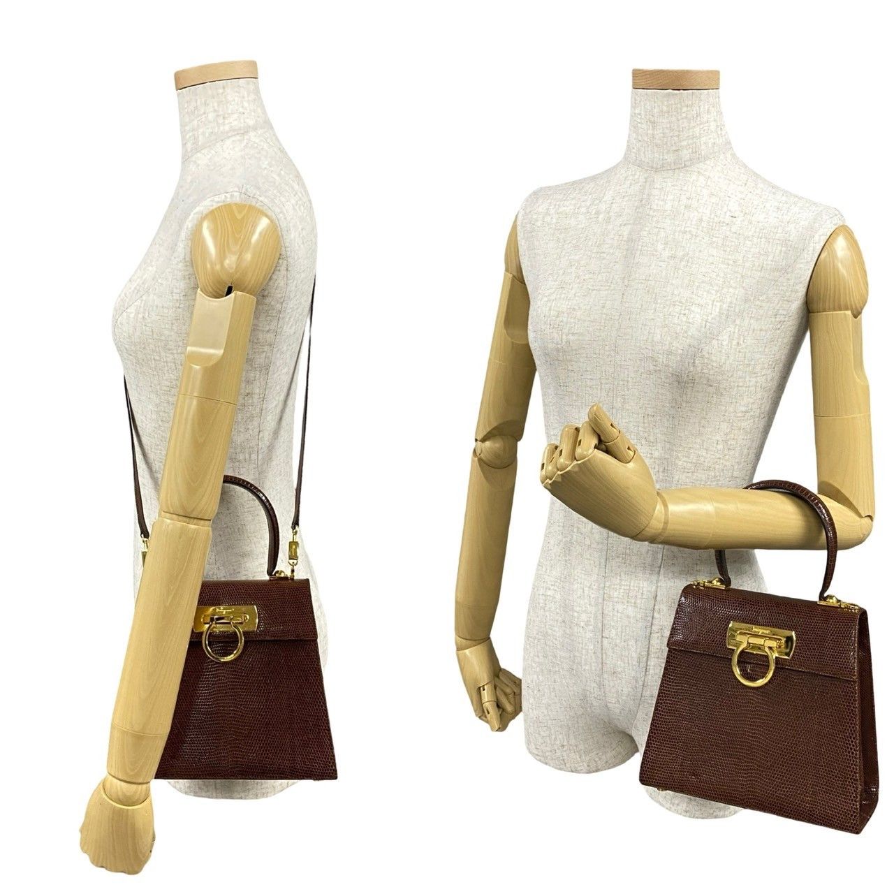 Salvatore Ferragamo Salvatore Ferragamo Salvatore Ferragamo Gancini Lizard 2way Bag Leather Shoulder Bag DUTY FREE for USA Size ONE SIZE - 3 Thumbnail