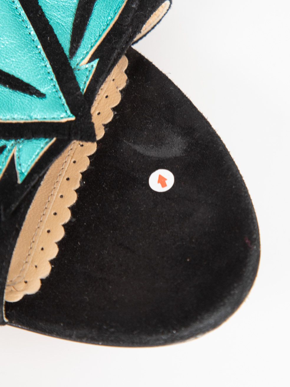 Turquoise Leaf Leather Sandals