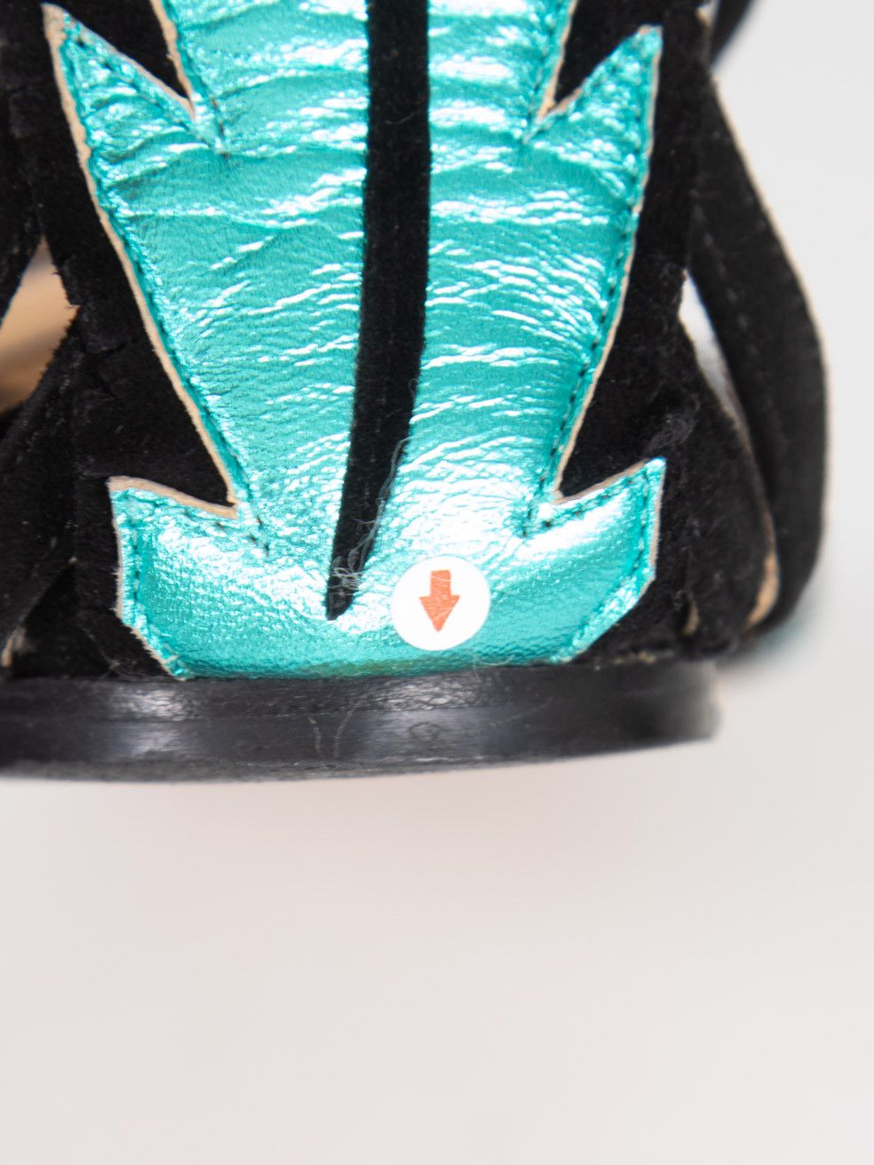 Turquoise Leaf Leather Sandals