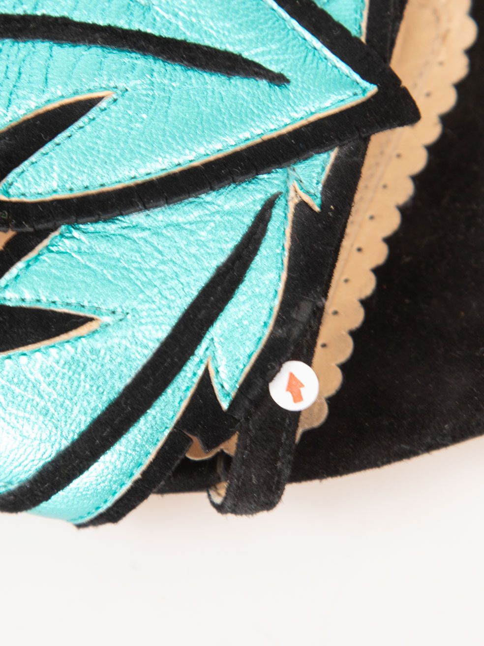 Turquoise Leaf Leather Sandals
