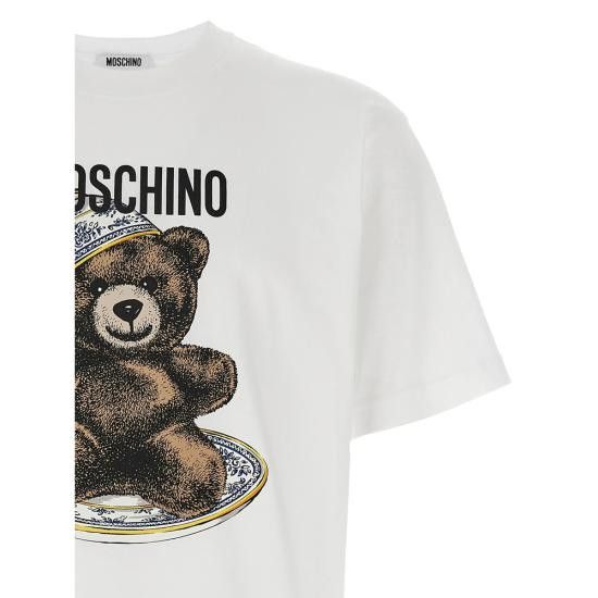Moschino MOSCHINO Men T-Shirts 5241 V0716 1001 WHITE Size US L / EU 52-54 / 3 - 3 Thumbnail