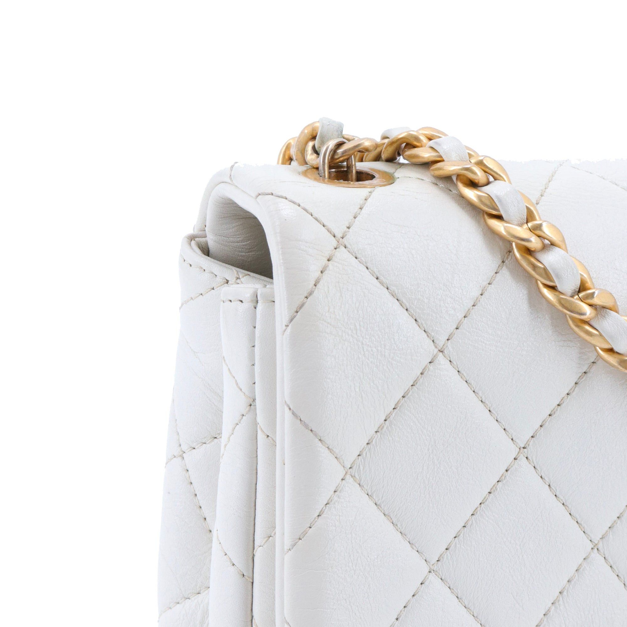 Chanel CHANEL - Chanel Pearl Side Flap shoulder bag in white glazed leather, limited edition Size ONE SIZE - 7 Thumbnail