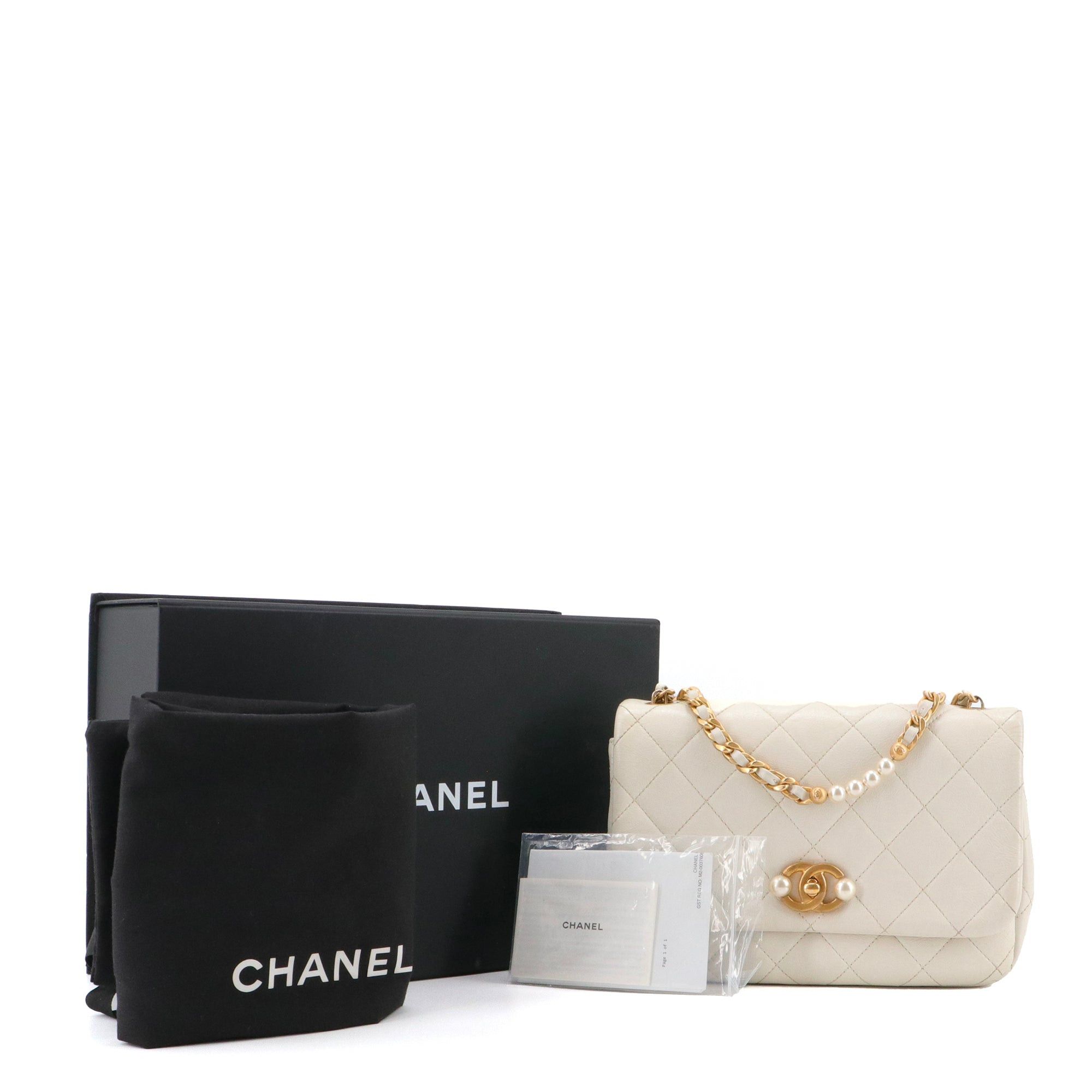 Chanel CHANEL - Chanel Pearl Side Flap shoulder bag in white glazed leather, limited edition Size ONE SIZE - 12 Thumbnail