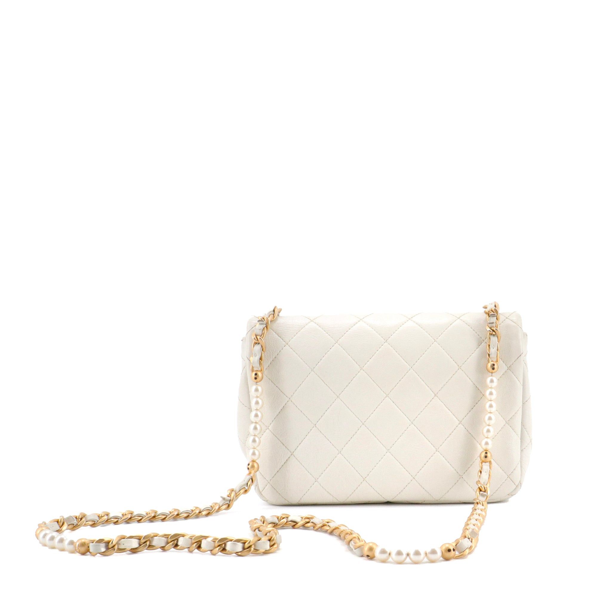 Chanel CHANEL - Chanel Pearl Side Flap shoulder bag in white glazed leather, limited edition Size ONE SIZE - 4 Thumbnail