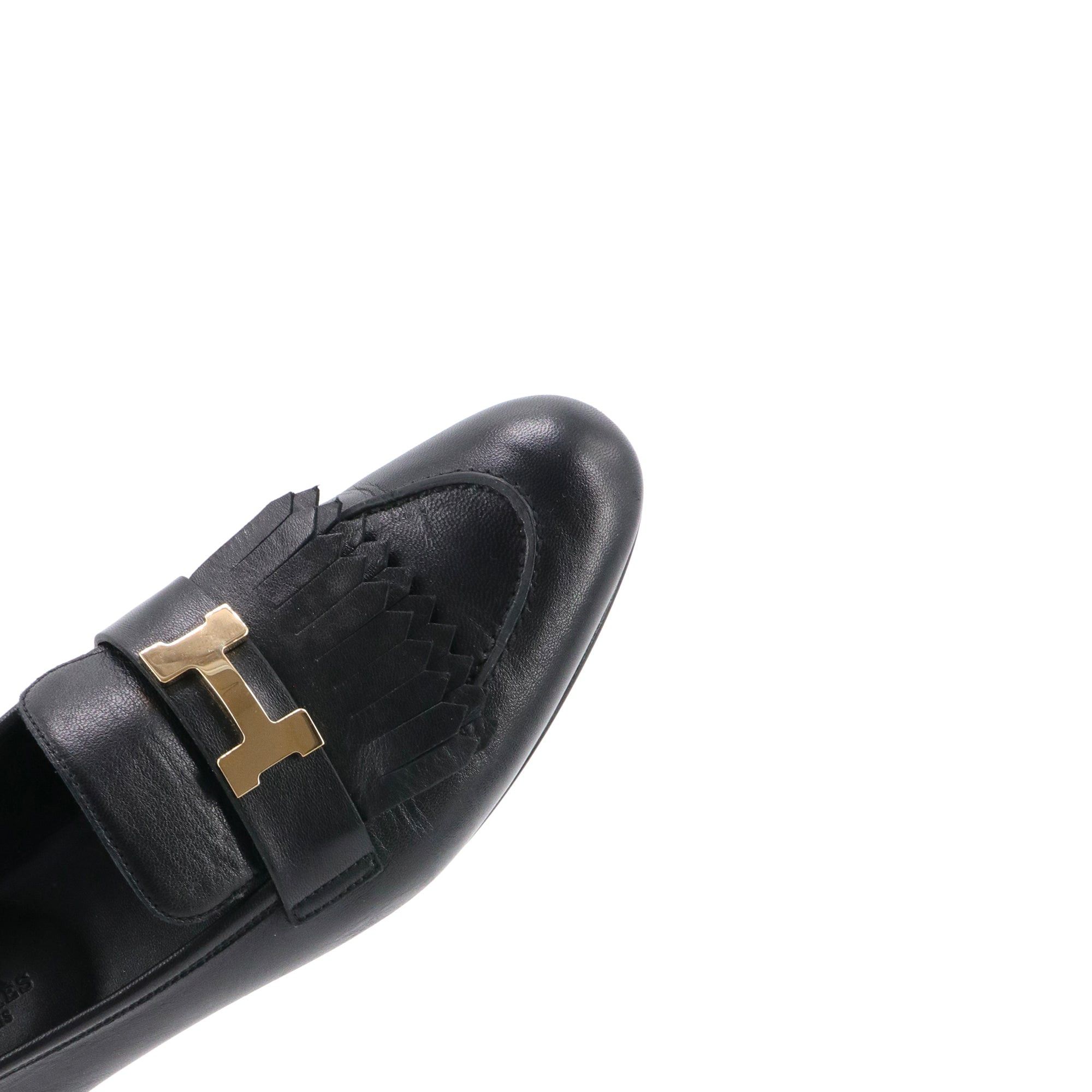 Hermes HERMÈS - Royal Hermès loafers in black leather (T41) Size US 10 / IT 40 - 4 Thumbnail