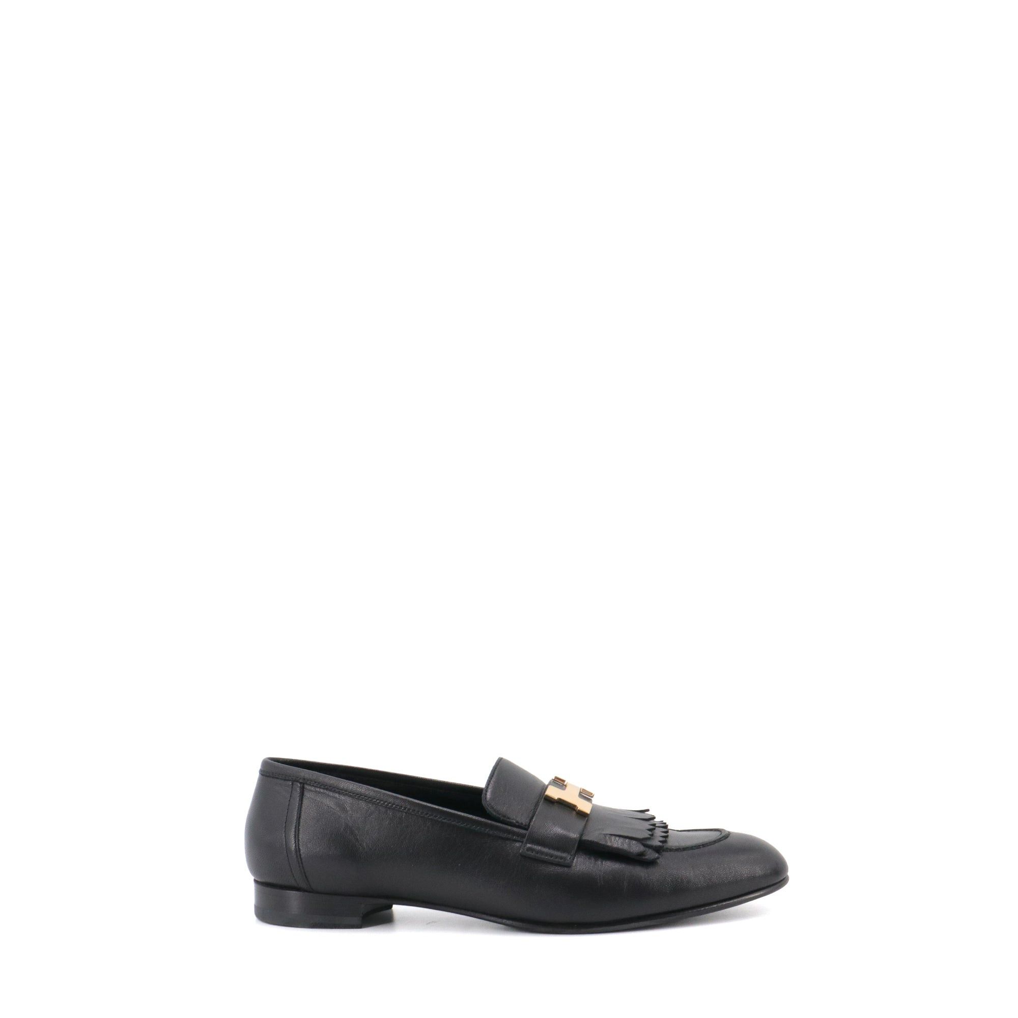 Hermes HERMÈS - Royal Hermès loafers in black leather (T41) Size US 10 / IT 40 - 2 Thumbnail
