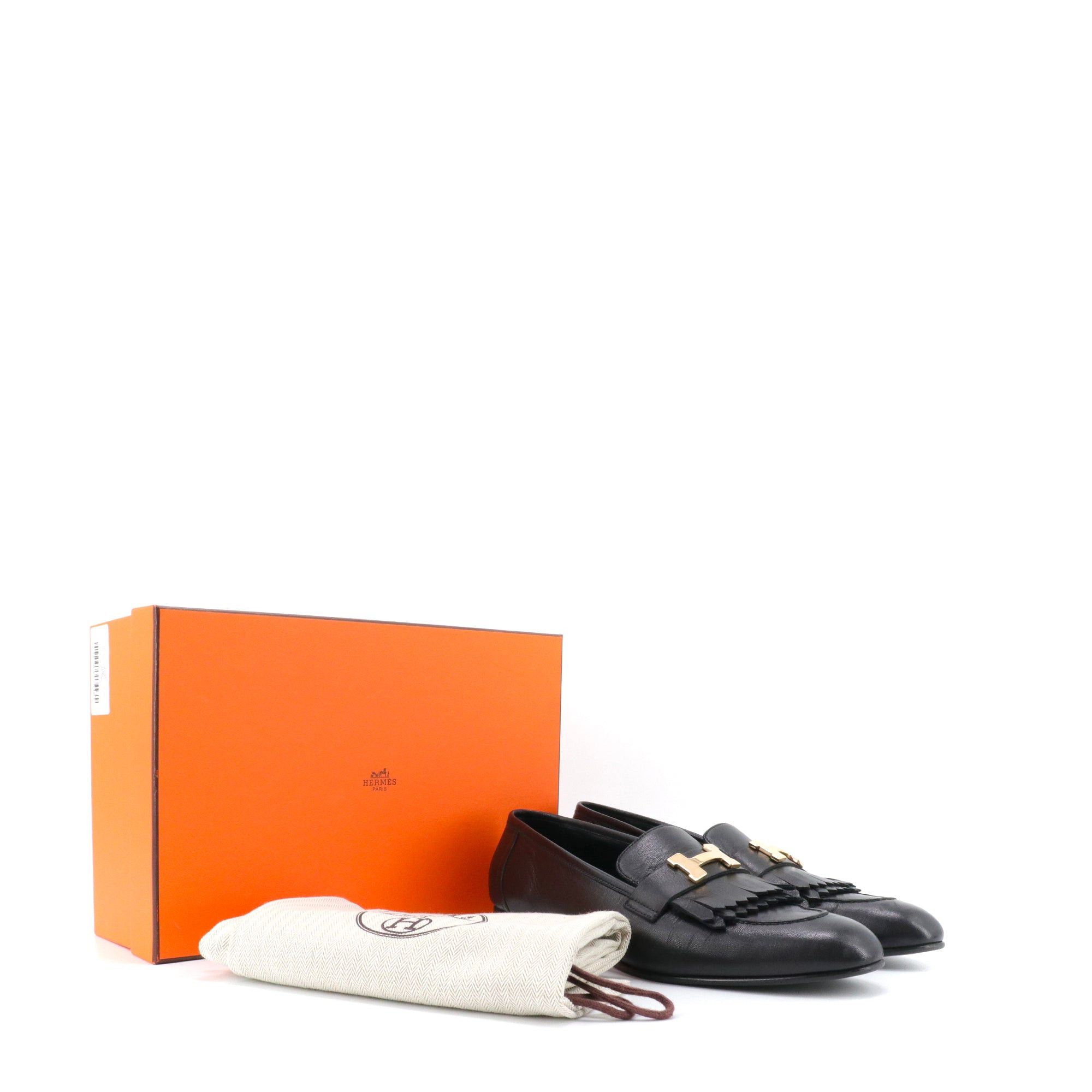 Hermes HERMÈS - Royal Hermès loafers in black leather (T41) Size US 10 / IT 40 - 7 Thumbnail