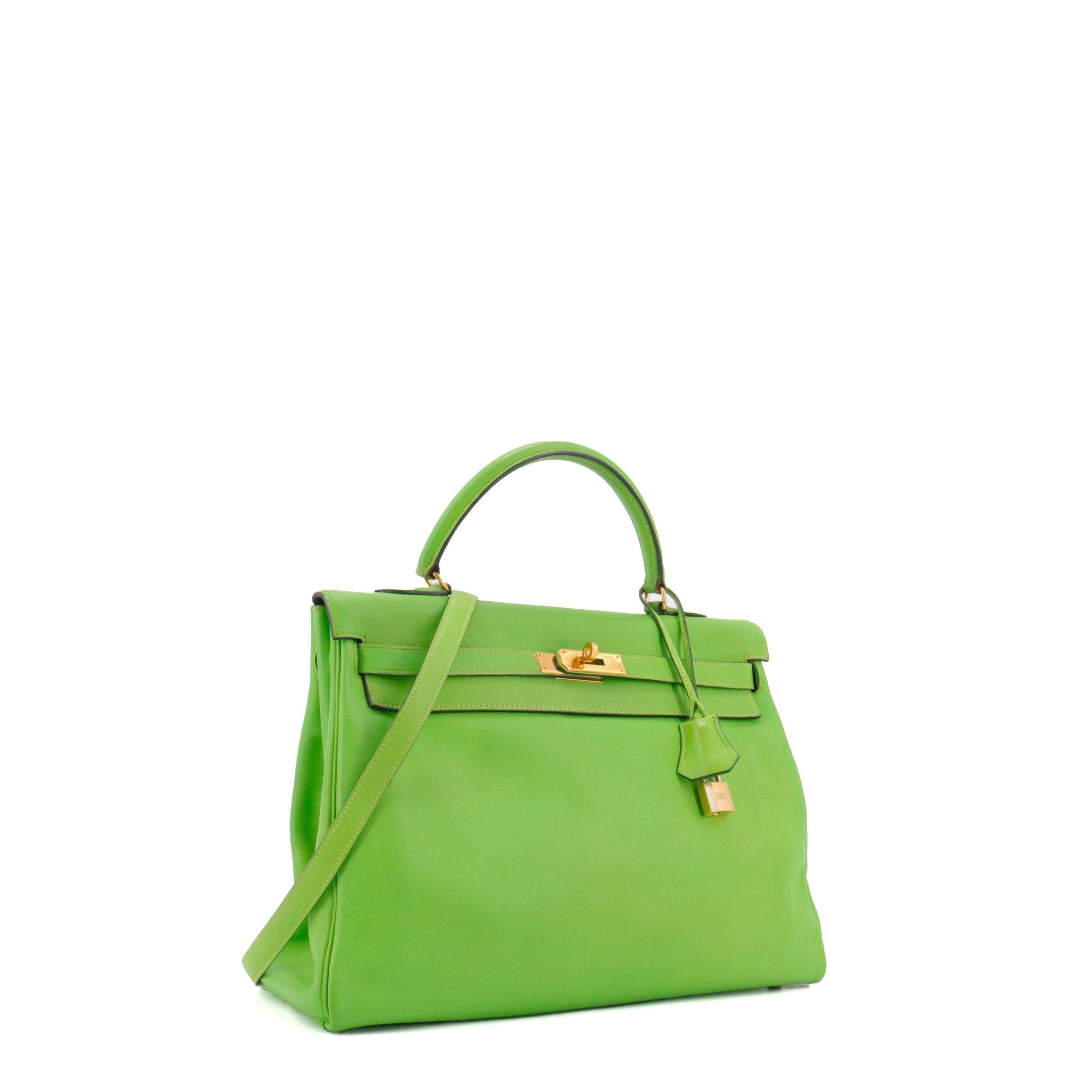 Hermes HERMÈS - Kelly 35 Hermès handbag in grany green swift leather Size ONE SIZE - 2 Thumbnail