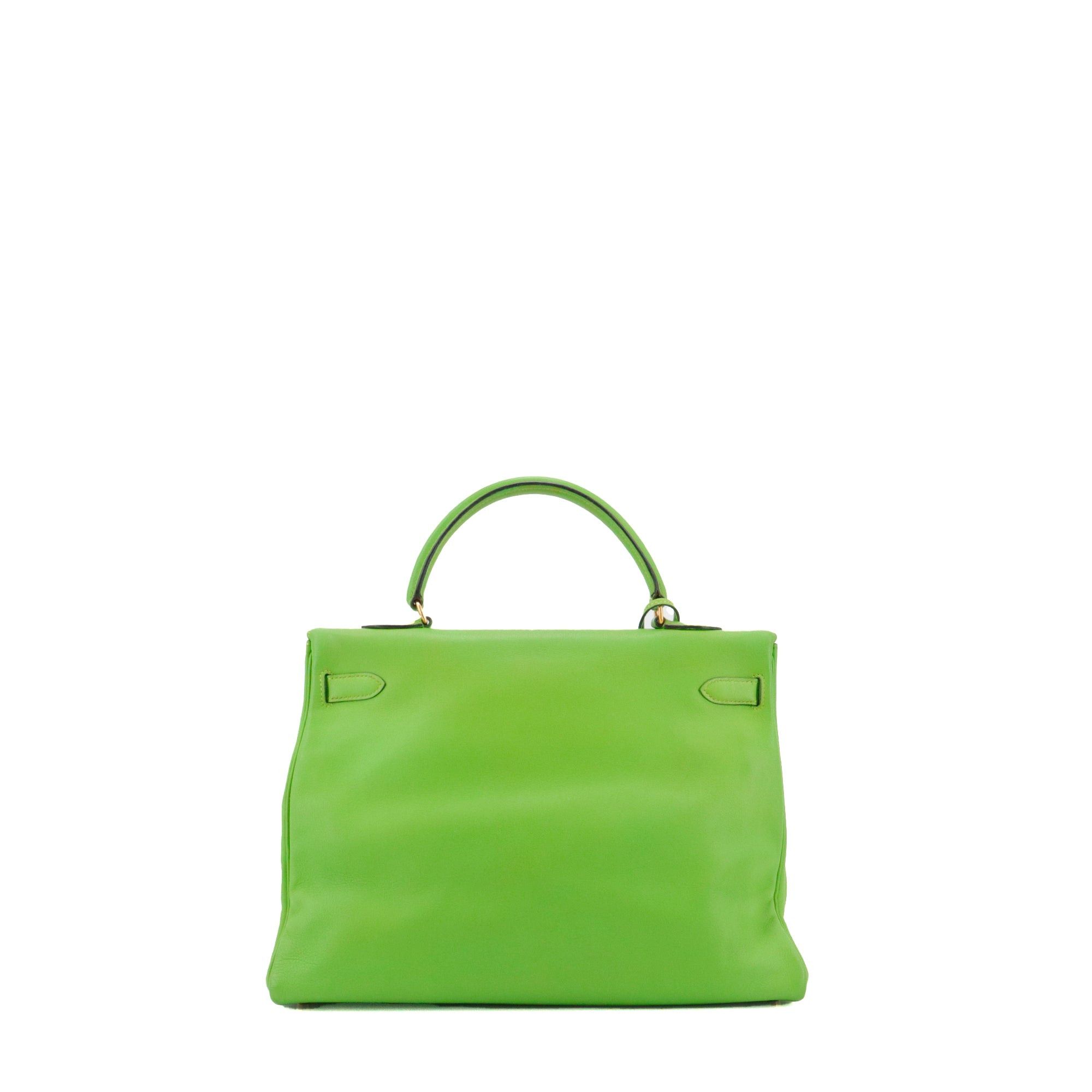 Hermes HERMÈS - Kelly 35 Hermès handbag in grany green swift leather Size ONE SIZE - 4 Thumbnail