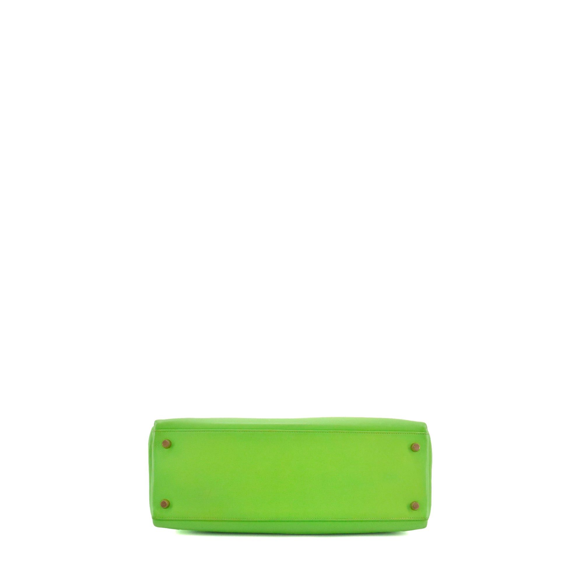 Hermes HERMÈS - Kelly 35 Hermès handbag in grany green swift leather Size ONE SIZE - 3 Thumbnail