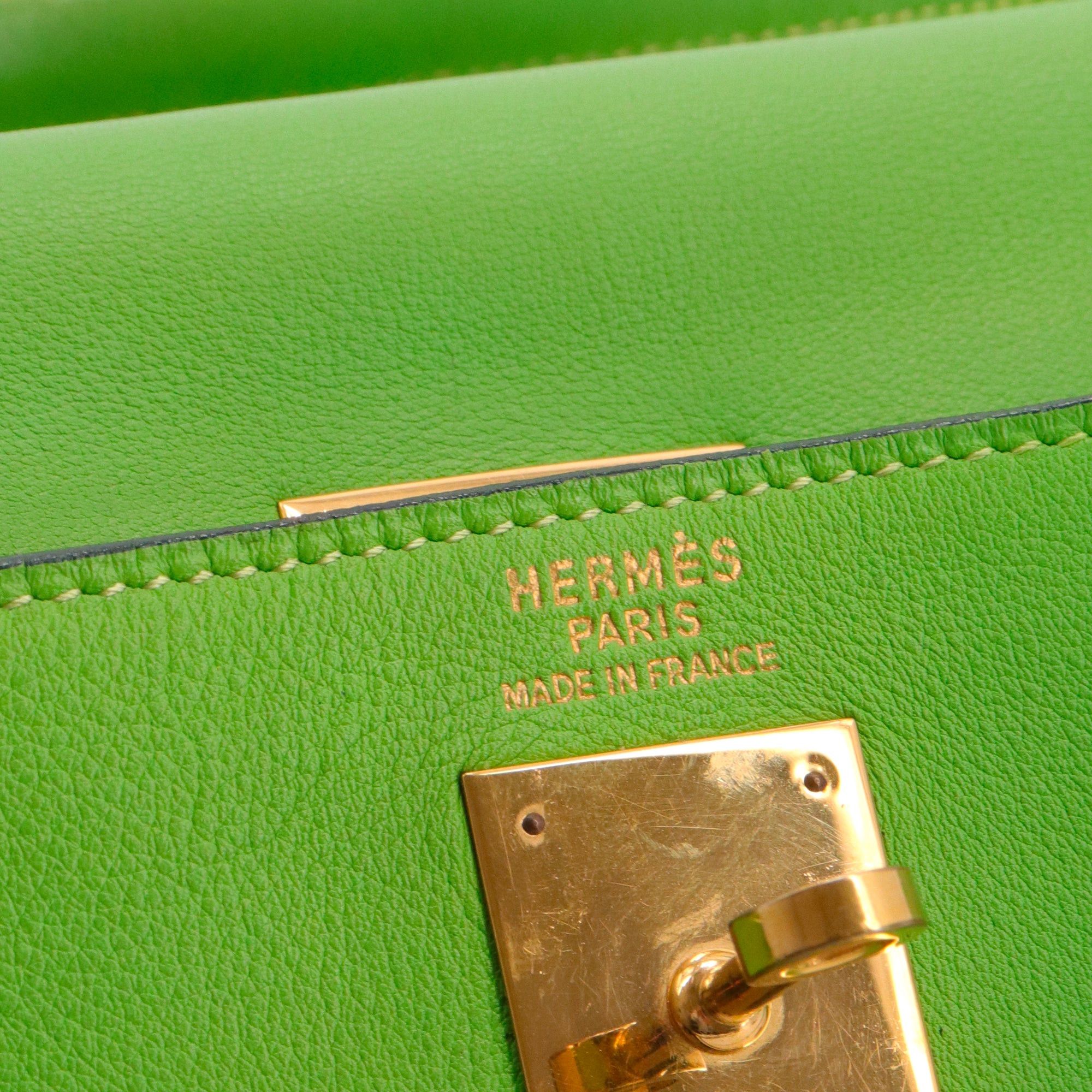 Hermes HERMÈS - Kelly 35 Hermès handbag in grany green swift leather Size ONE SIZE - 10 Thumbnail