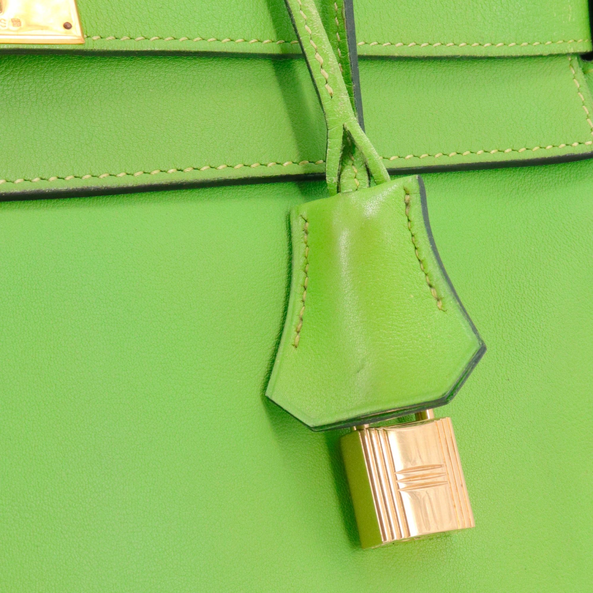 Hermes HERMÈS - Kelly 35 Hermès handbag in grany green swift leather Size ONE SIZE - 6 Thumbnail
