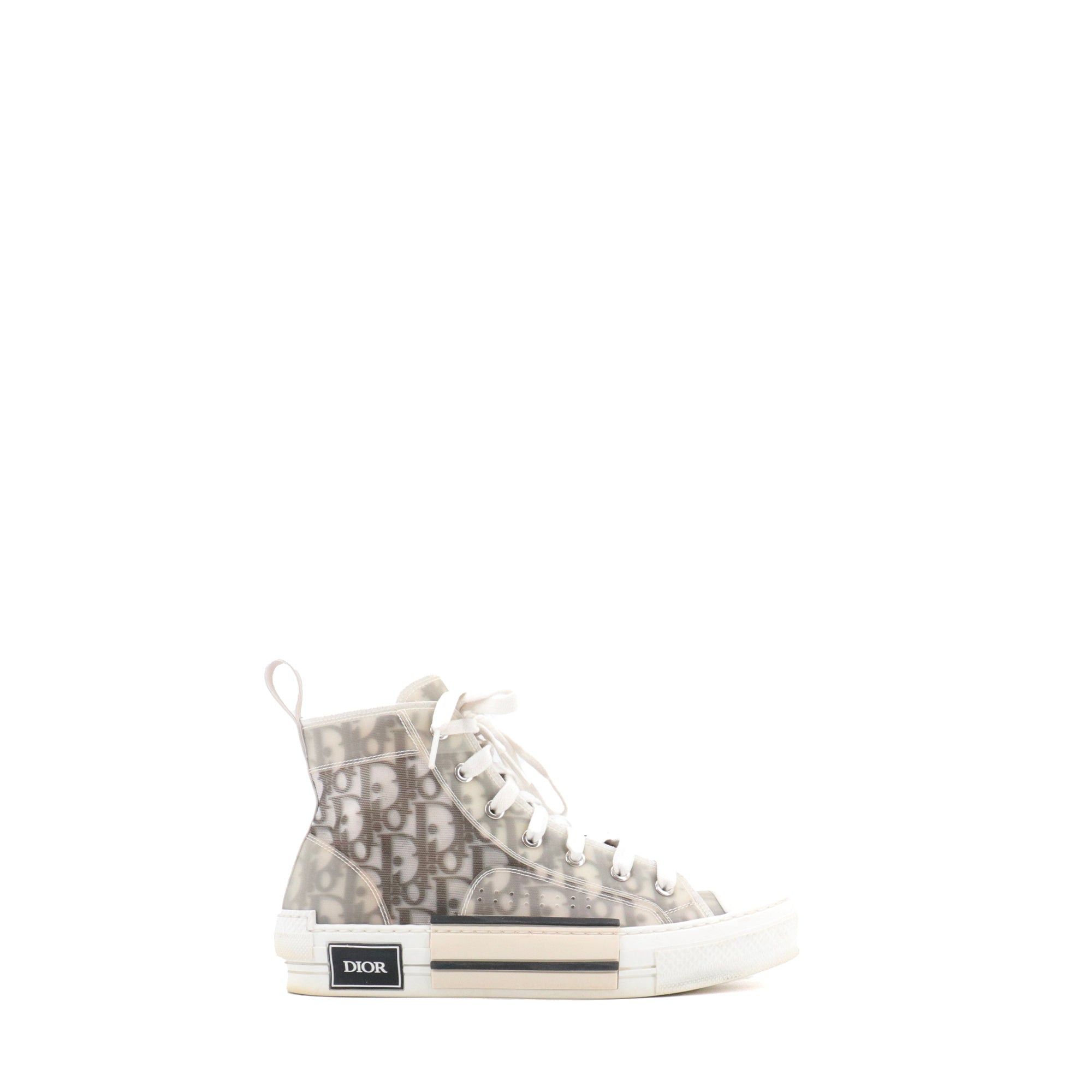 Dior DIOR - B23 Dior sneakers in white and black oblique canvas (T38) Size US 7 / IT 37 - 2 Thumbnail
