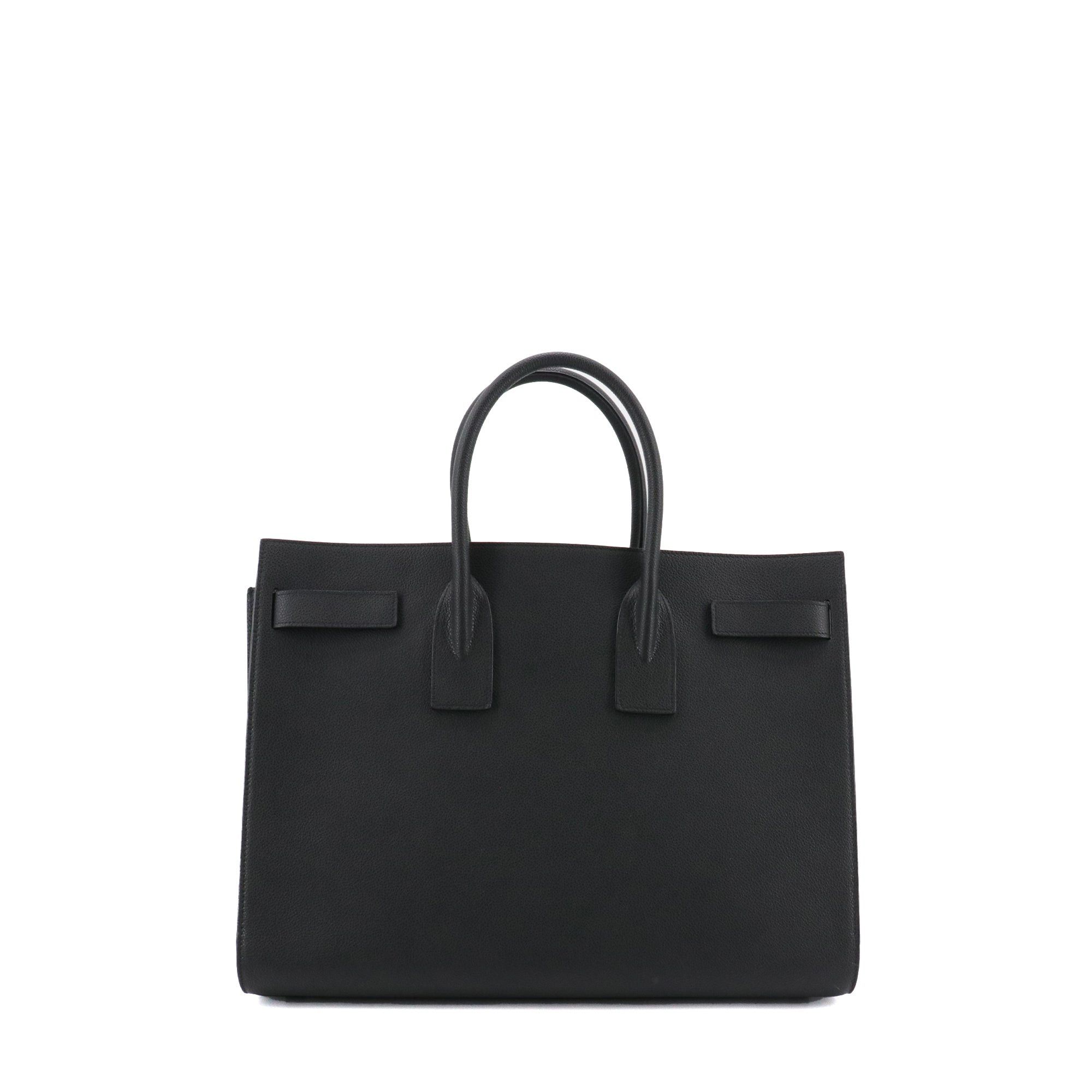 Saint Laurent Paris SAINT LAURENT - Large Saint Laurent Day Bag in black grained leather Size ONE SIZE - 3 Thumbnail