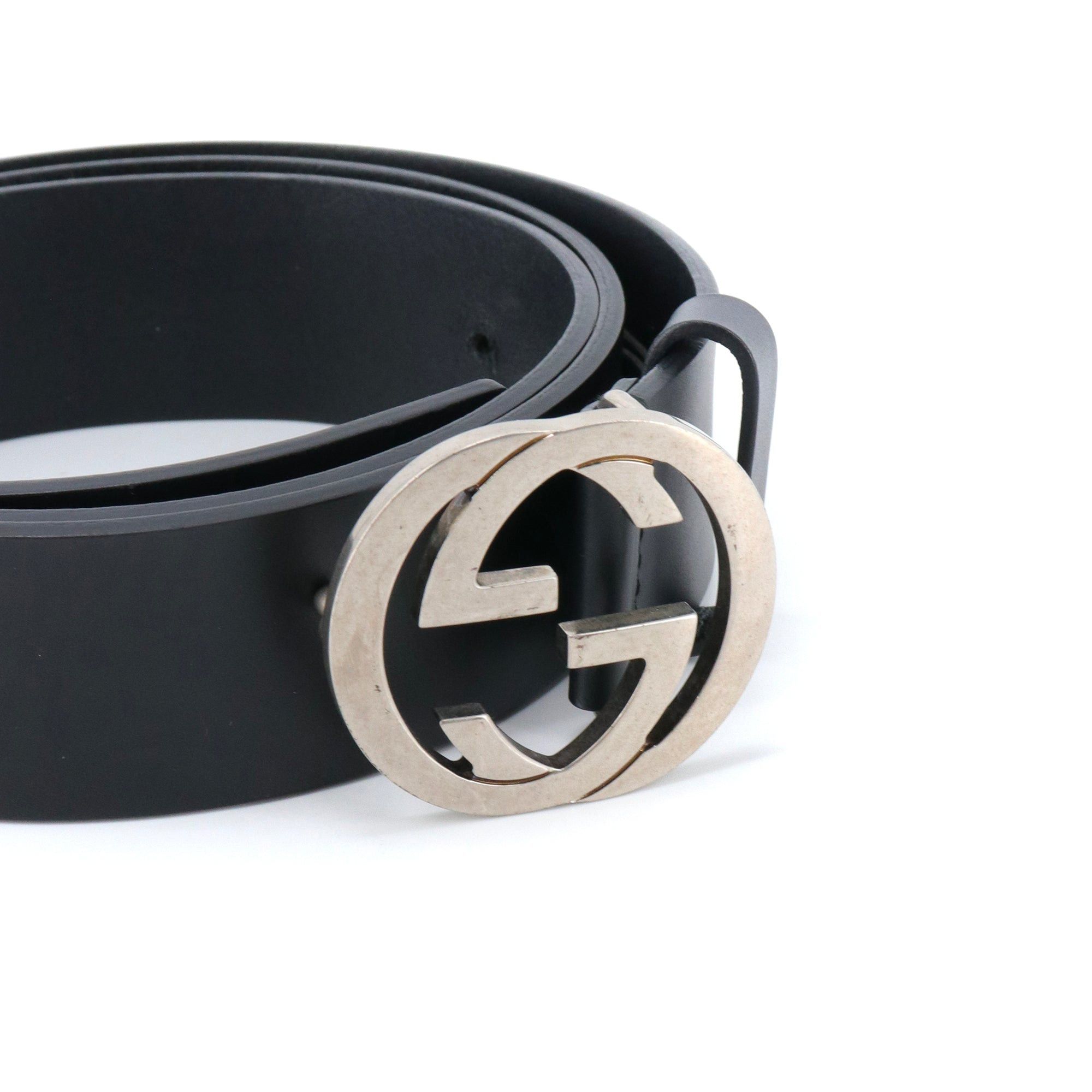 Gucci GUCCI - Gucci GG belt in black leather (T105) Size ONE SIZE - 3 Thumbnail