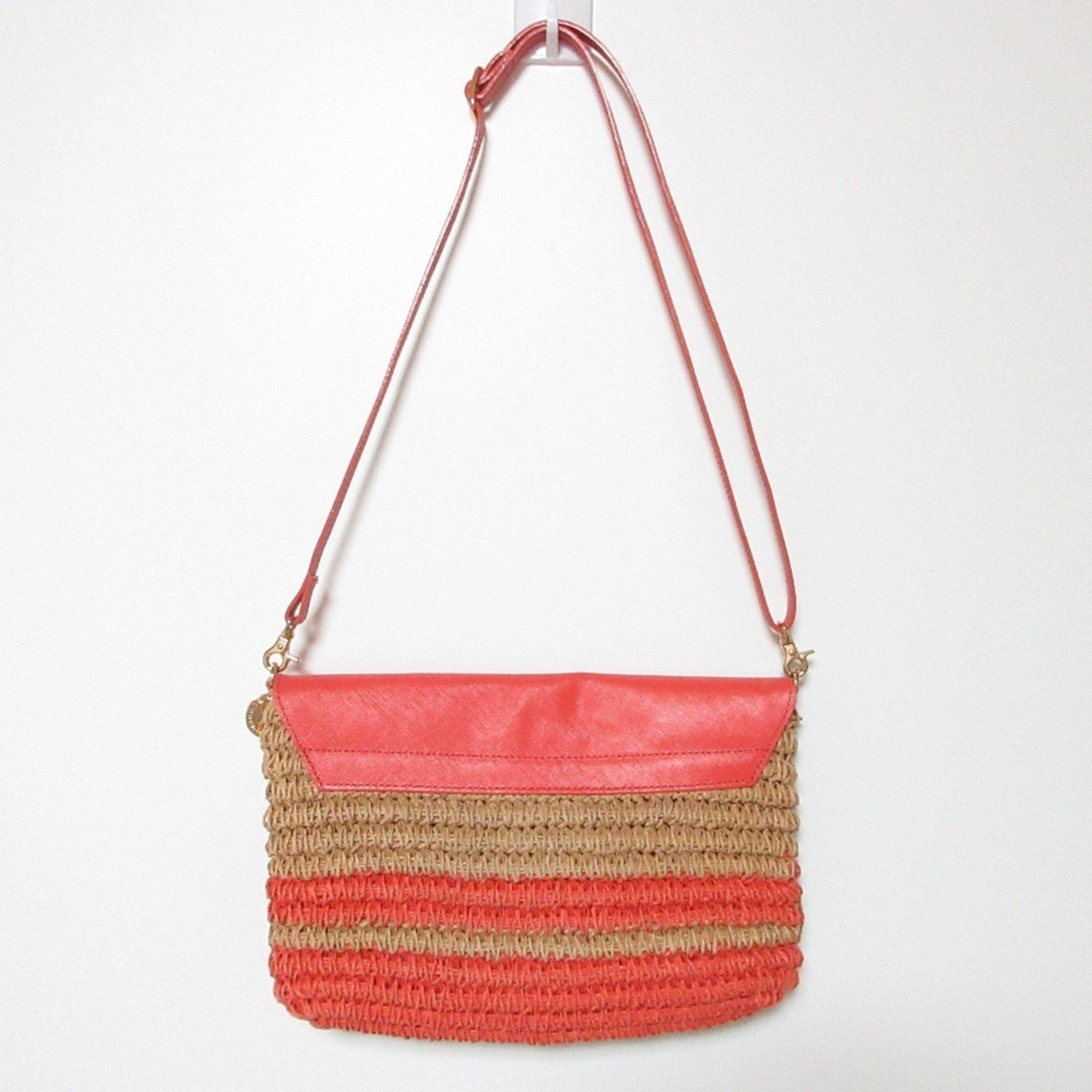 Burberry Burberry Blue Label Straw Leather Combination Shoulder Bag Salmon Pink Women's Size ONE SIZE - 2 Thumbnail