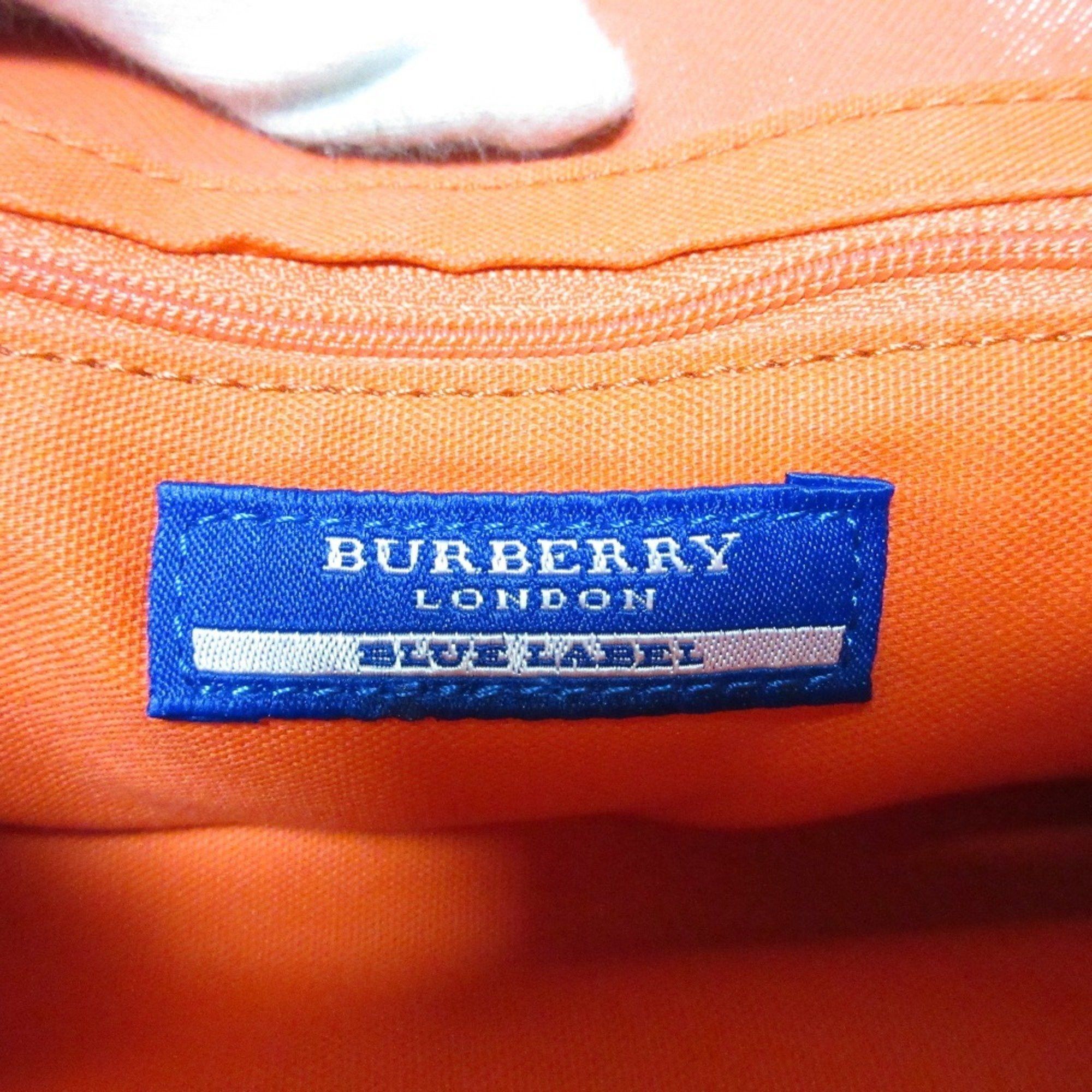 Burberry Burberry Blue Label Straw Leather Combination Shoulder Bag Salmon Pink Women's Size ONE SIZE - 7 Thumbnail