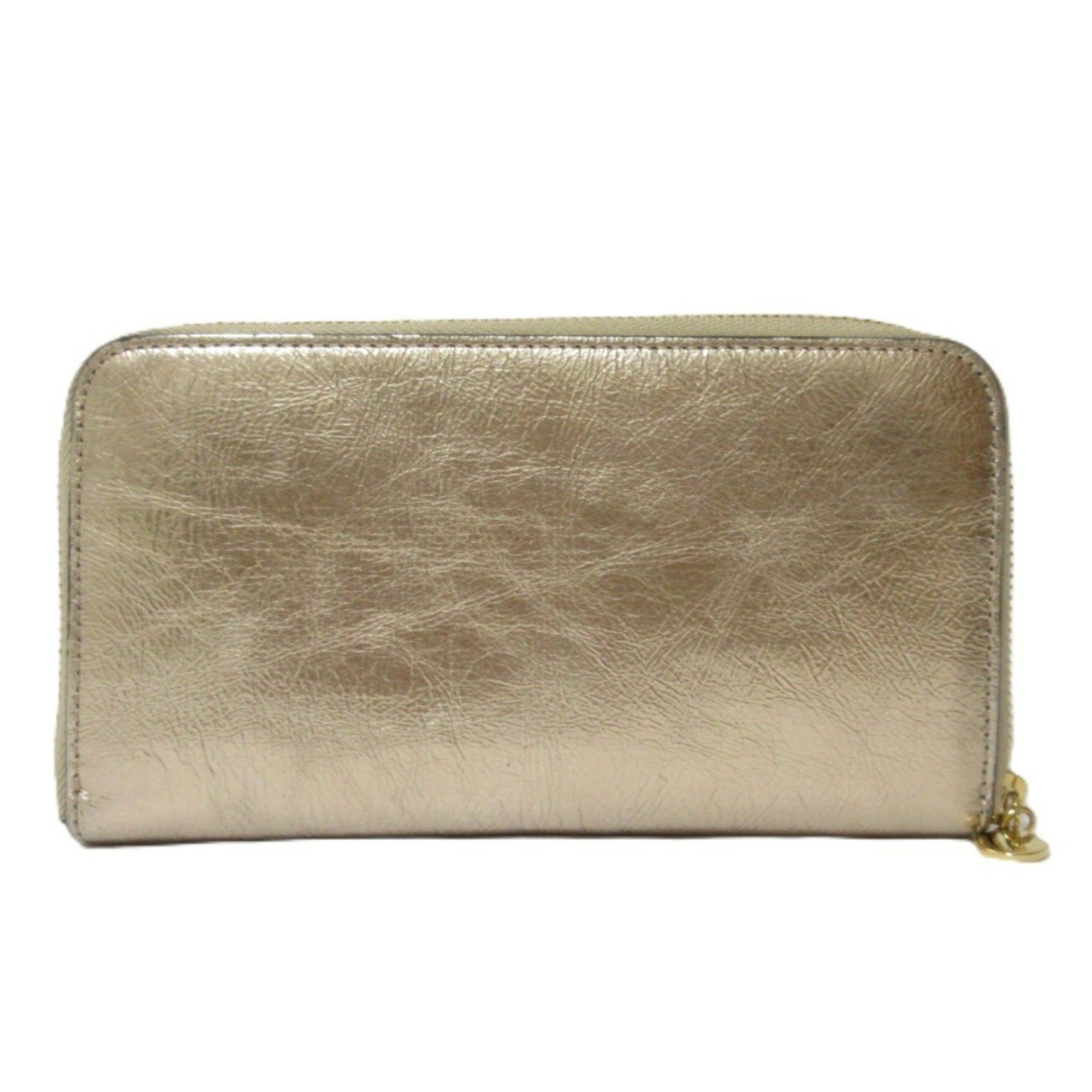 Stella McCartney STELLA McCARTNEY Stella McCartney logo punching round zipper long wallet pink gold men women Size ONE SIZE - 2 Thumbnail