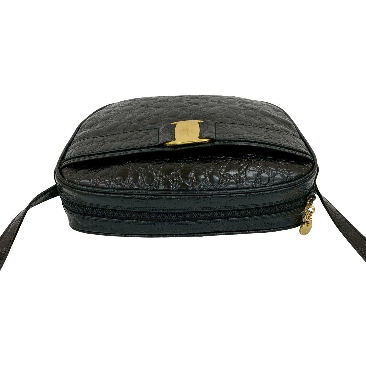 Salvatore Ferragamo Salvatore Ferragamo Shoulder Bag Black Leather Size ONE SIZE - 3 Thumbnail