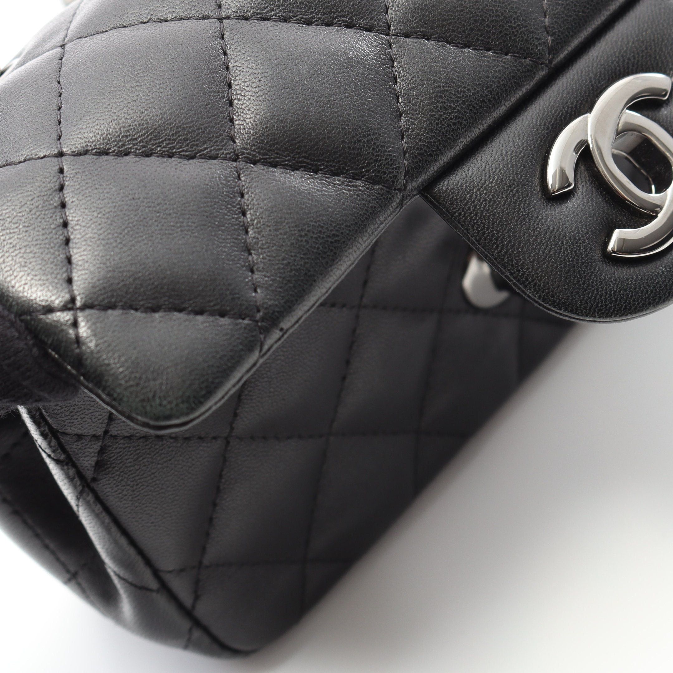 Chanel Chanel Mini Matelasse Chain Shoulder Bag Lambskin Black Silver Hardware Size ONE SIZE - 10 Thumbnail