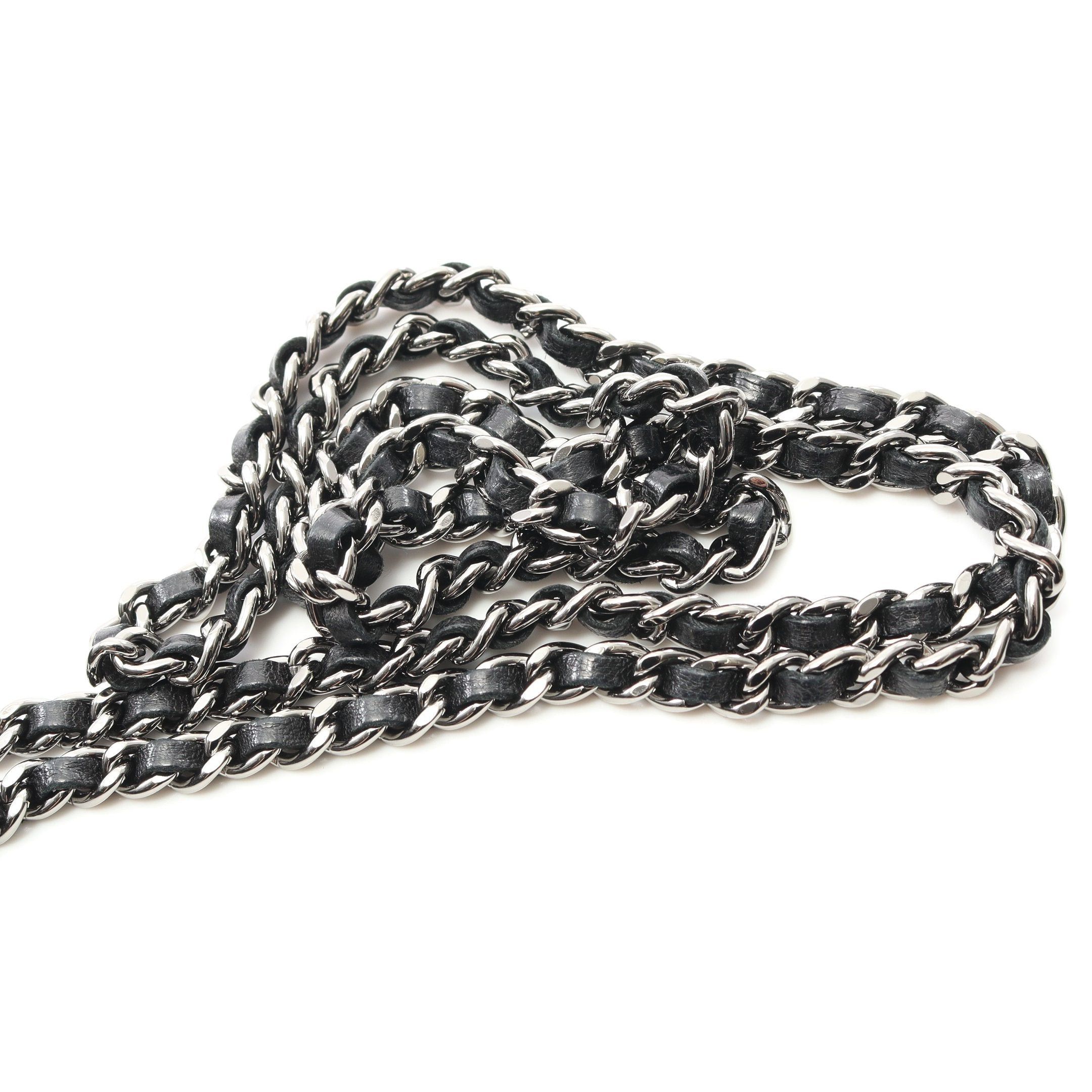 Chanel Chanel Mini Matelasse Chain Shoulder Bag Lambskin Black Silver Hardware Size ONE SIZE - 11 Thumbnail