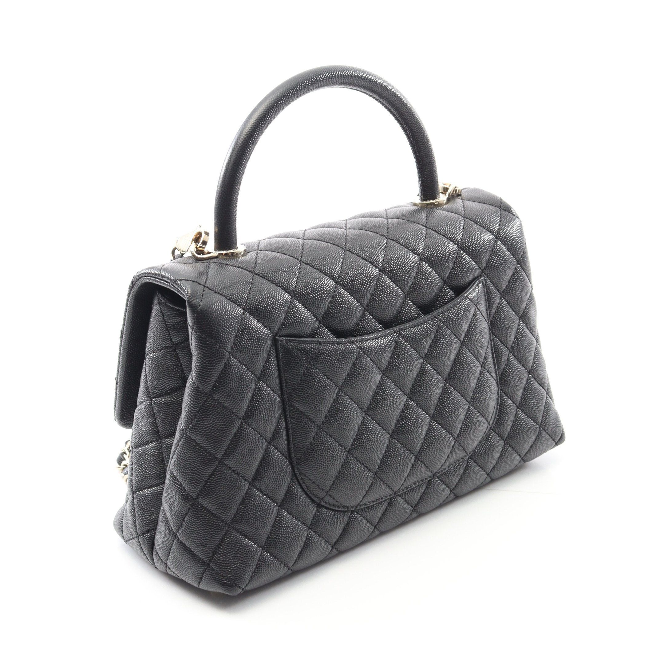 Chanel Chanel Coco Handle 29 Top Flap Bag Matelasse Handbag Caviar Skin Black Gold Hardware Size ONE SIZE - 2 Thumbnail