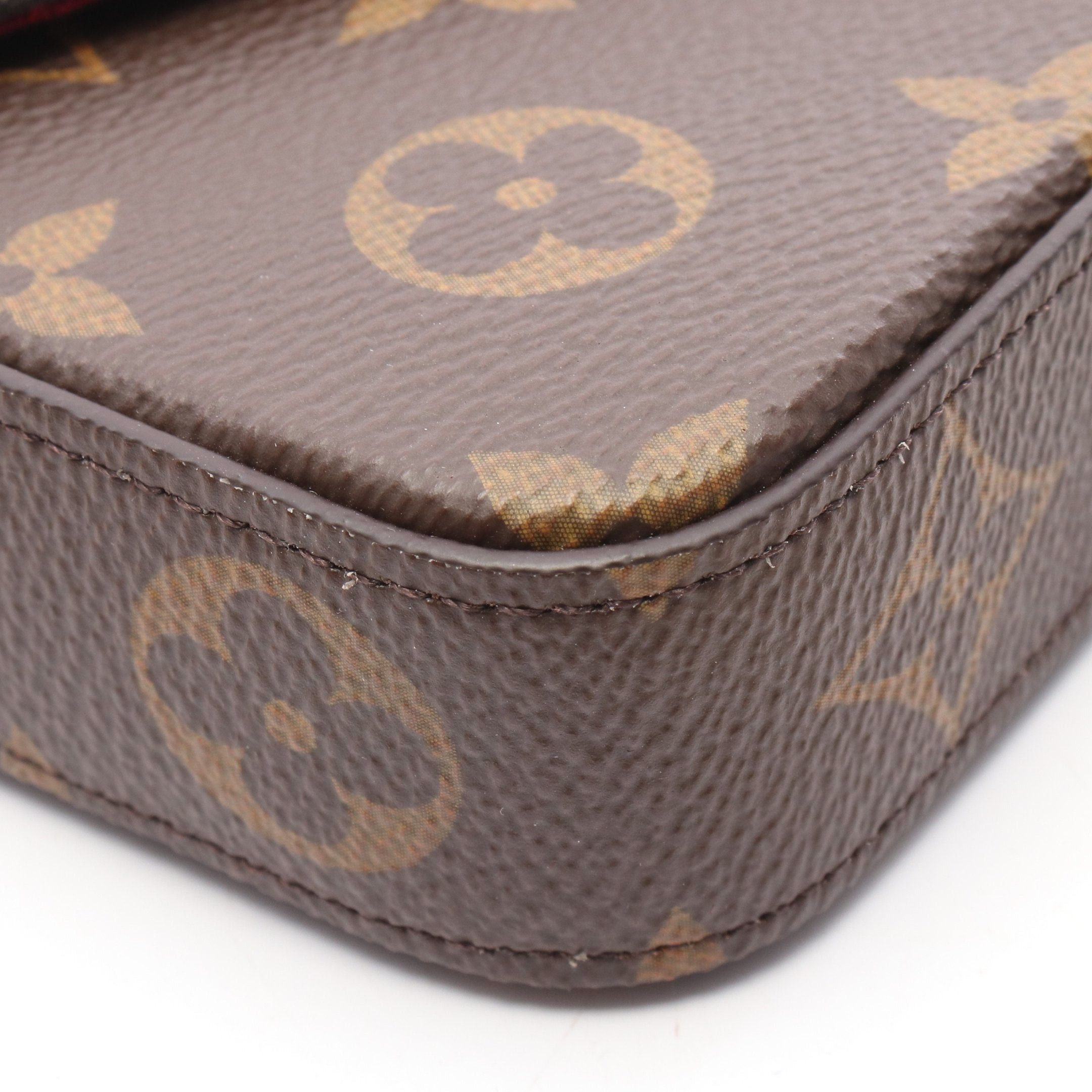 Louis Vuitton Louis Vuitton Pochette Felicie Monogram Fuchsia Chain Shoulder Bag Brown Size ONE SIZE - 6 Thumbnail