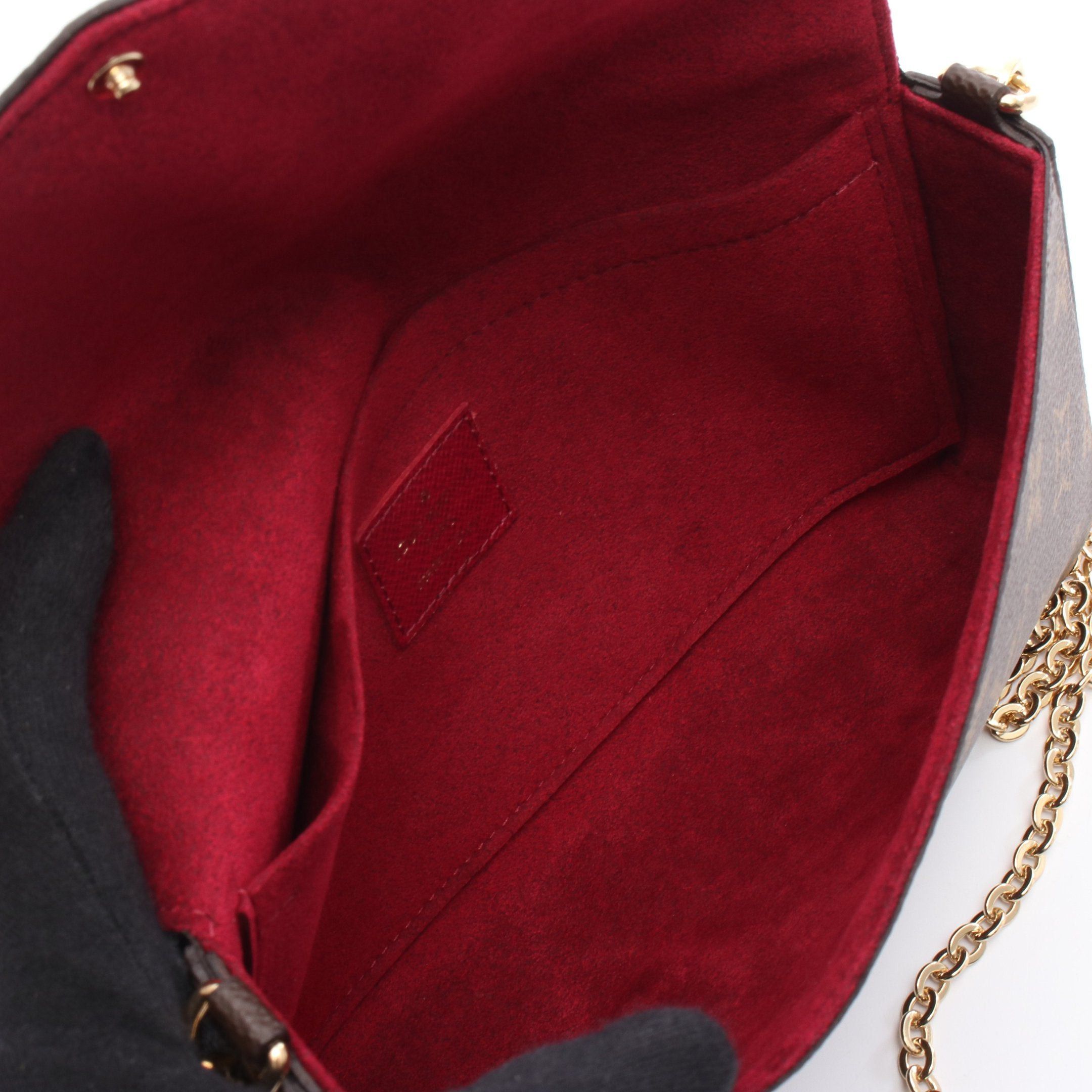 Louis Vuitton Louis Vuitton Pochette Felicie Monogram Fuchsia Chain Shoulder Bag Brown Size ONE SIZE - 3 Thumbnail