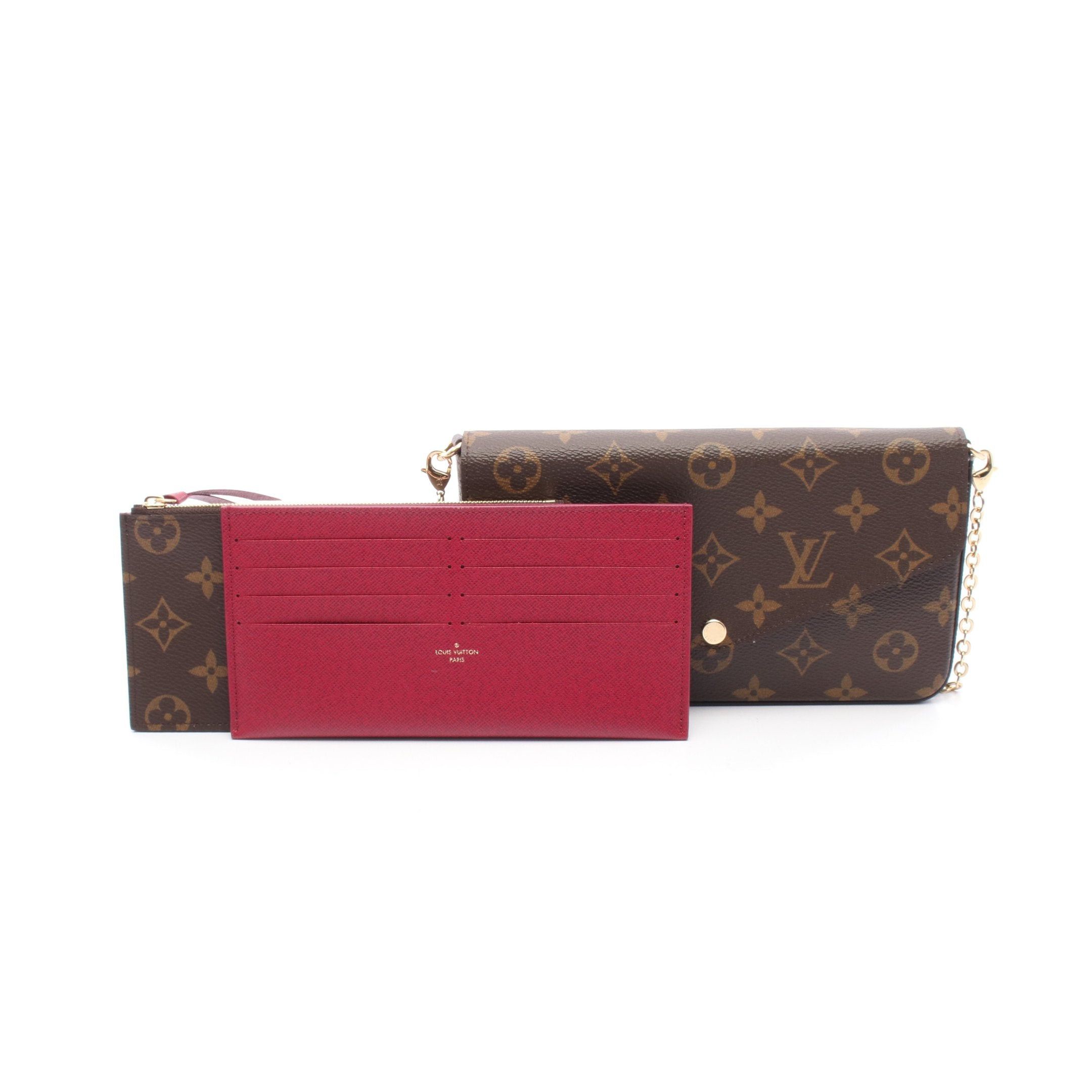 Louis Vuitton Louis Vuitton Pochette Felicie Monogram Fuchsia Chain Shoulder Bag Brown Size ONE SIZE - 5 Thumbnail
