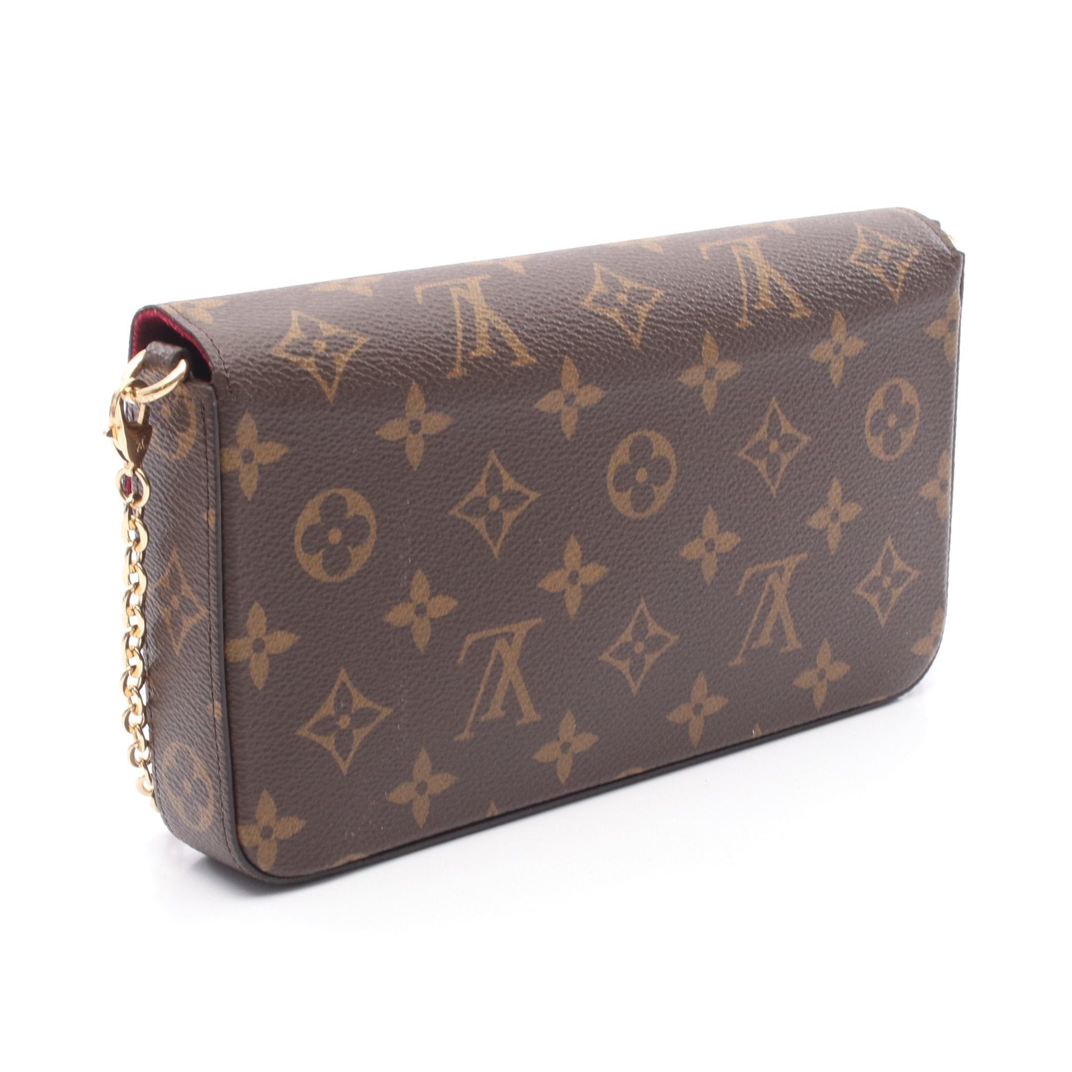 Louis Vuitton Louis Vuitton Pochette Felicie Monogram Fuchsia Chain Shoulder Bag Brown Size ONE SIZE - 2 Thumbnail