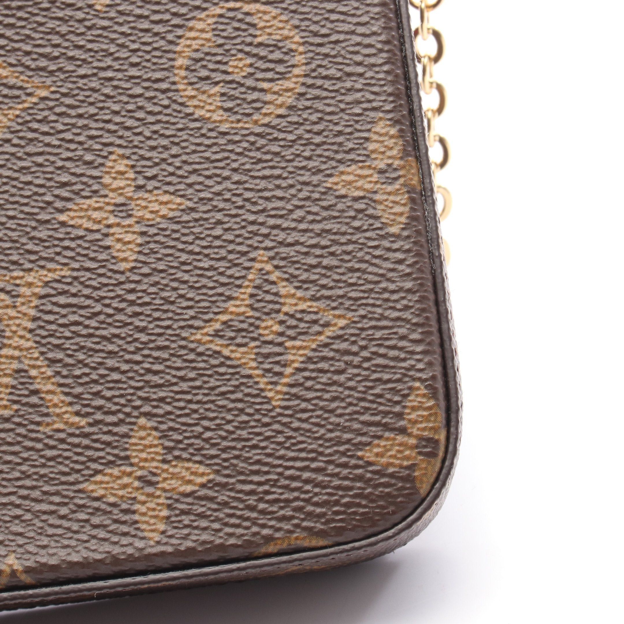 Louis Vuitton Louis Vuitton Pochette Felicie Monogram Fuchsia Chain Shoulder Bag Brown Size ONE SIZE - 7 Thumbnail