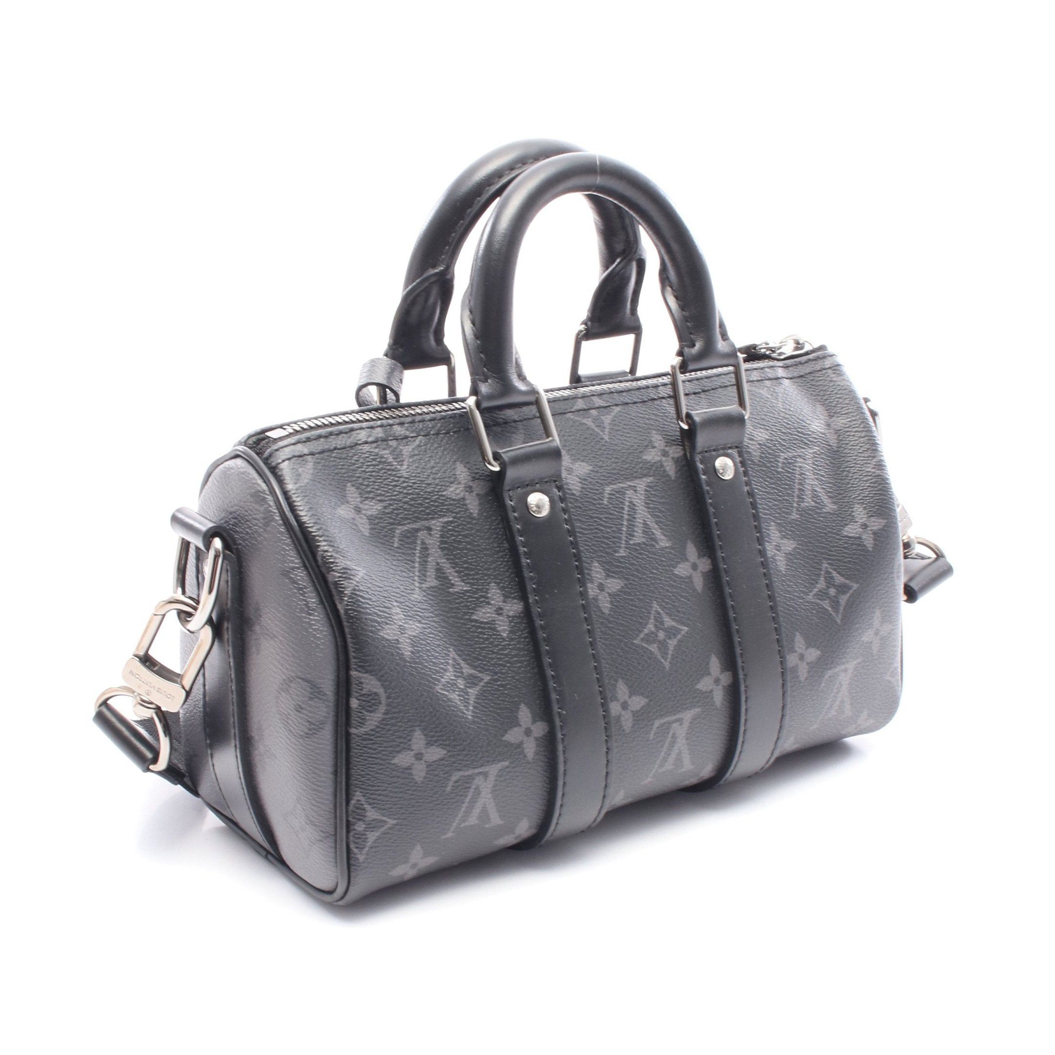 Louis Vuitton Louis Vuitton Keepall 25 Monogram Eclipse Handbag Leather Black Gray Size ONE SIZE - 2 Thumbnail