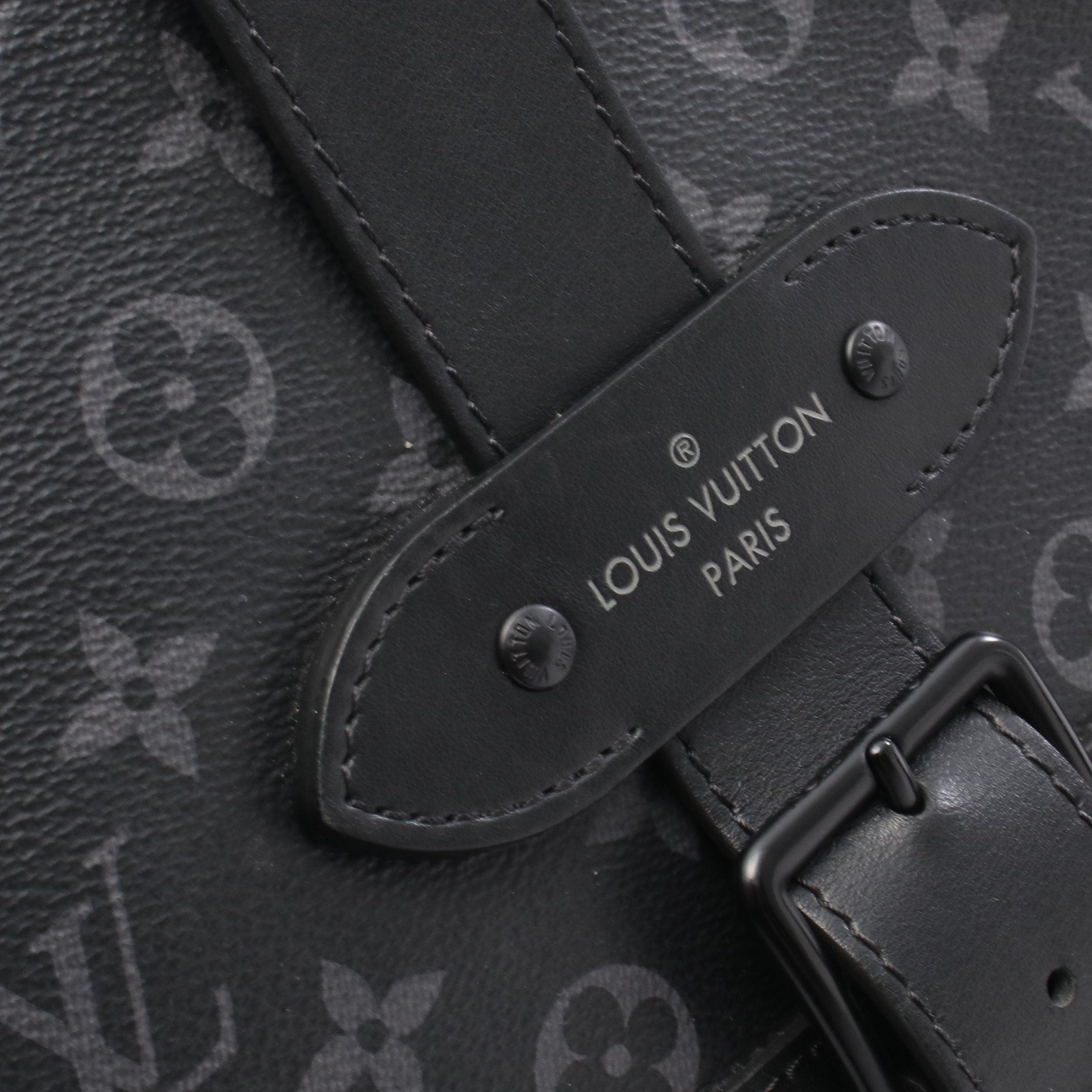 Louis Vuitton Louis Vuitton Saumur Messenger Monogram Eclipse Shoulder Bag Leather Black Size ONE SIZE - 8 Thumbnail