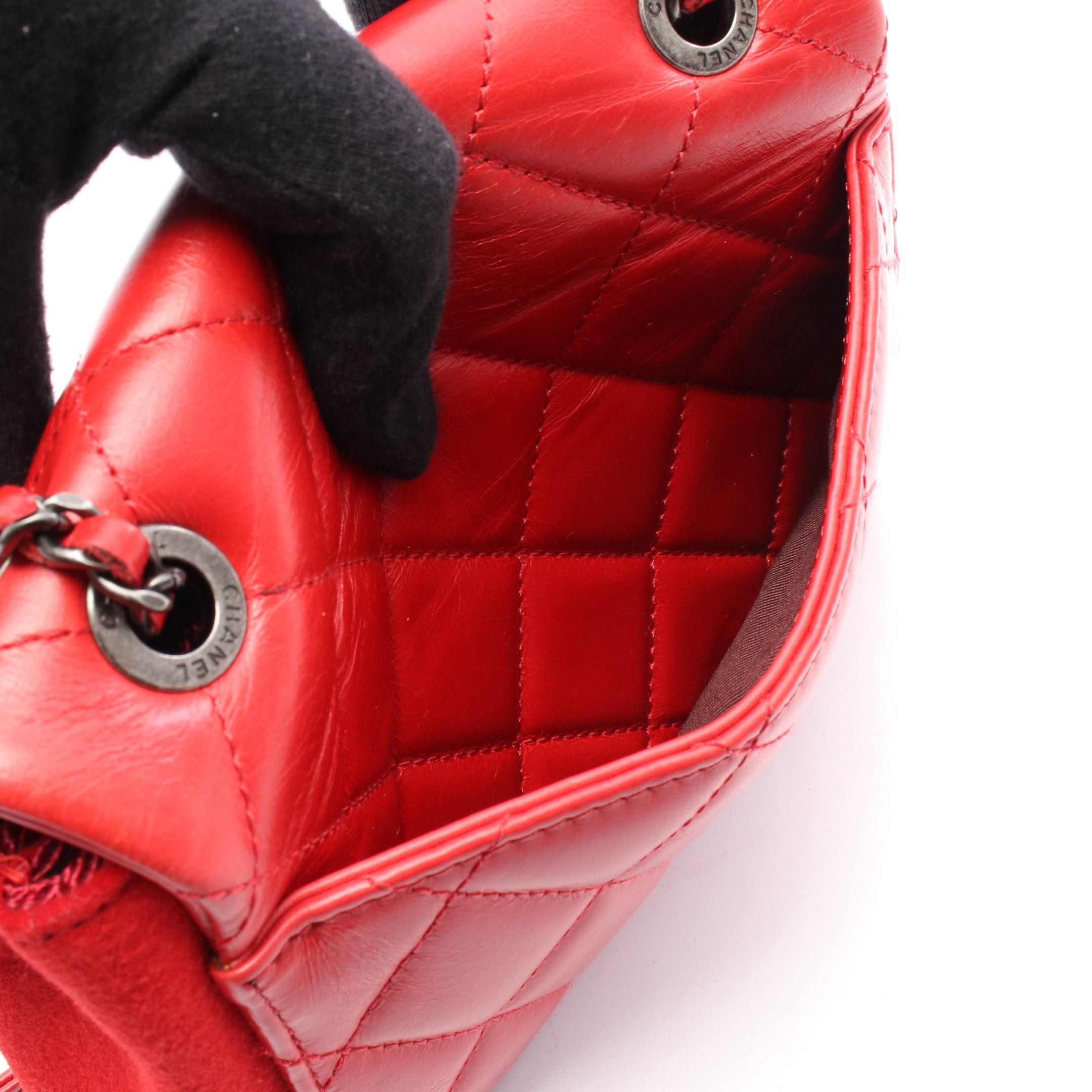 Chanel Chanel Matelasse Chain Shoulder Bag Leather Feutre Red Antique Silver Hardware Size ONE SIZE - 6 Thumbnail