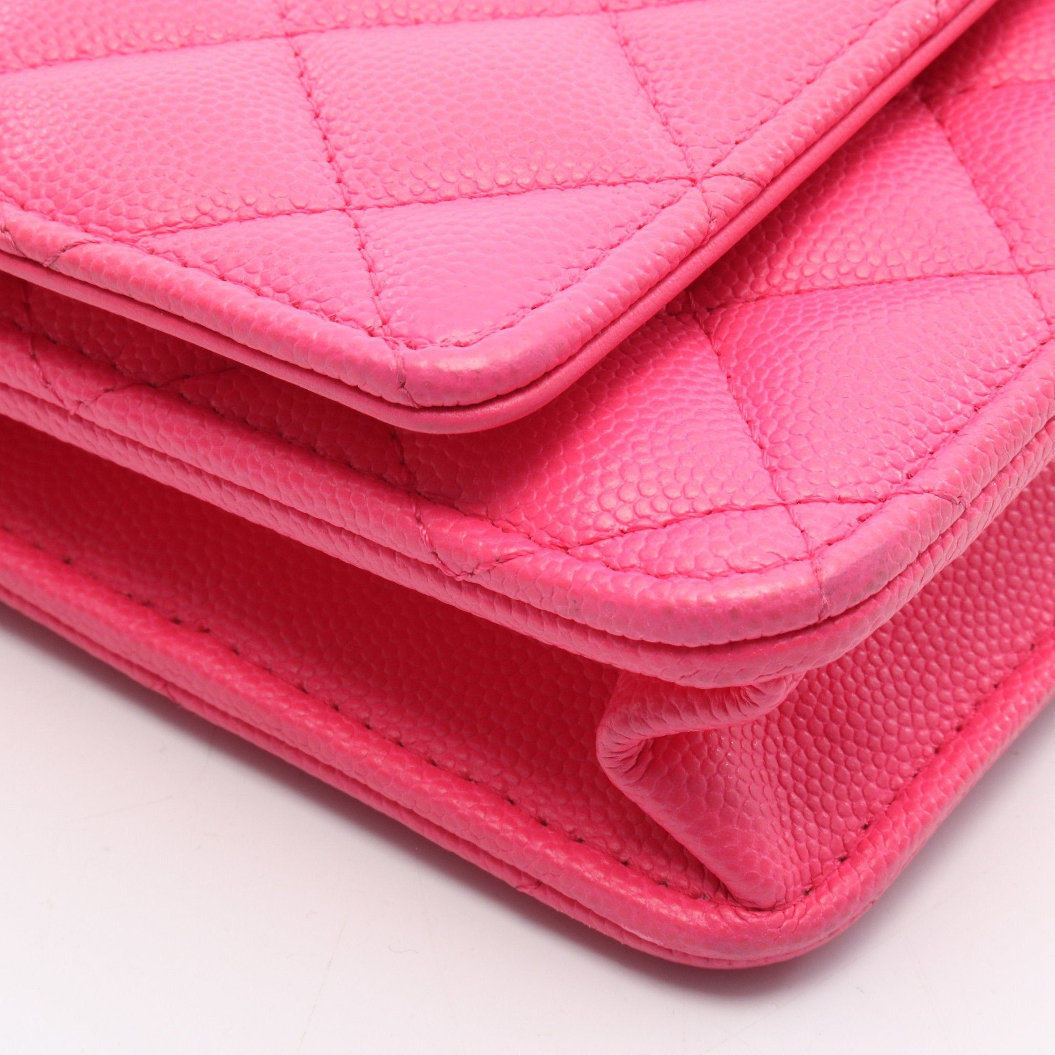 Chanel Chanel Matelasse Chain Wallet Caviar Skin Pink Gold Hardware Size ONE SIZE - 7 Thumbnail