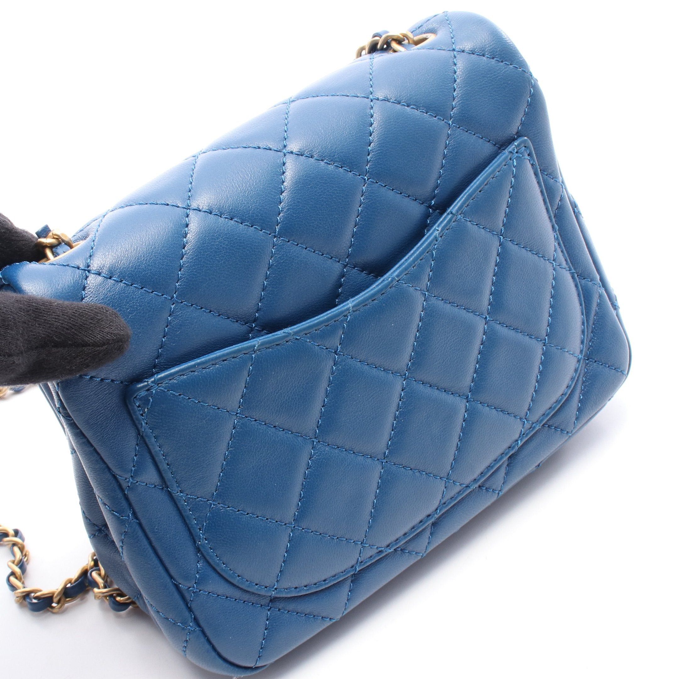Chanel Chanel Chain Shoulder Bag Leather Blue Gold Hardware Size ONE SIZE - 7 Thumbnail