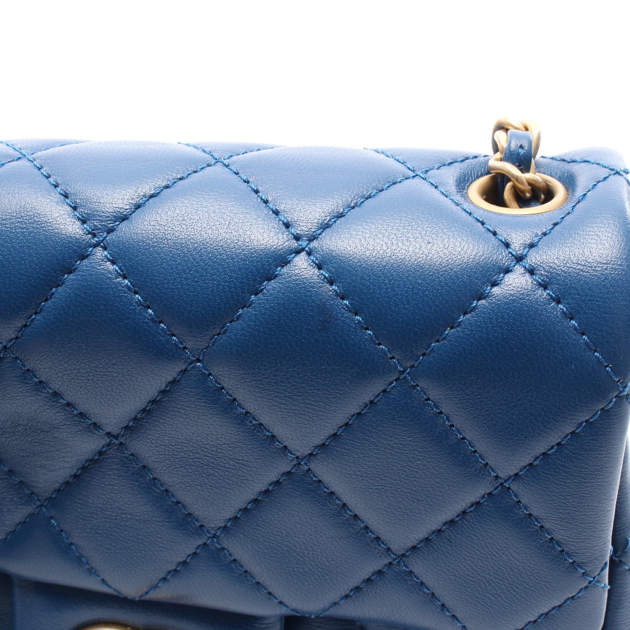 Chanel Chanel Chain Shoulder Bag Leather Blue Gold Hardware Size ONE SIZE - 8 Thumbnail