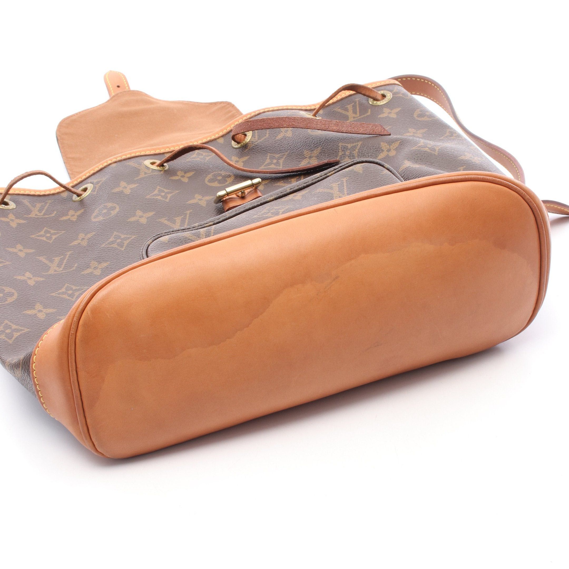 Louis Vuitton Louis Vuitton Montsouris Mm Monogram Backpack Rucksack Leather Brown Size ONE SIZE - 6 Thumbnail