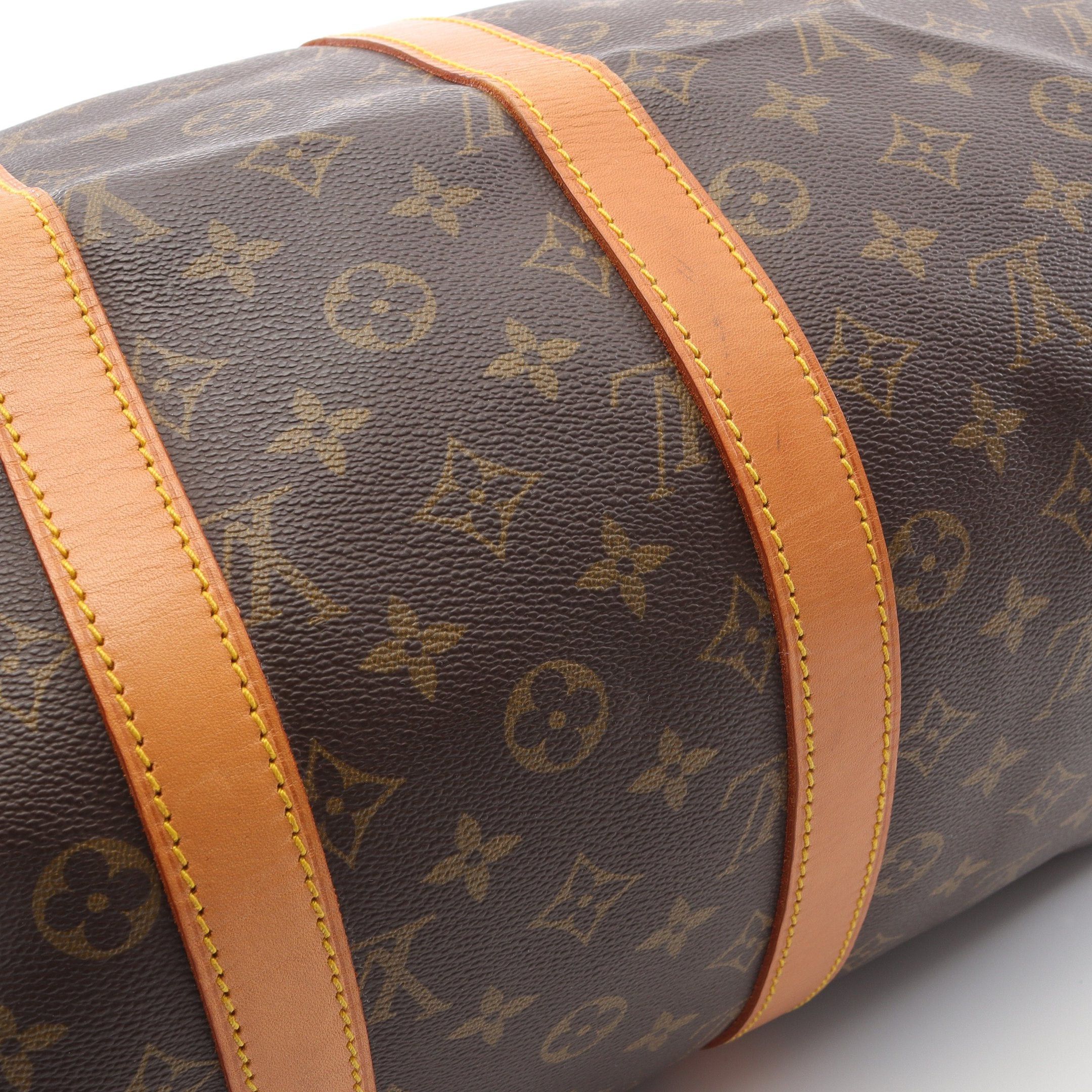 Louis Vuitton Louis Vuitton Keepall 45 Monogram Boston Bag Leather Brown Size ONE SIZE - 11 Thumbnail