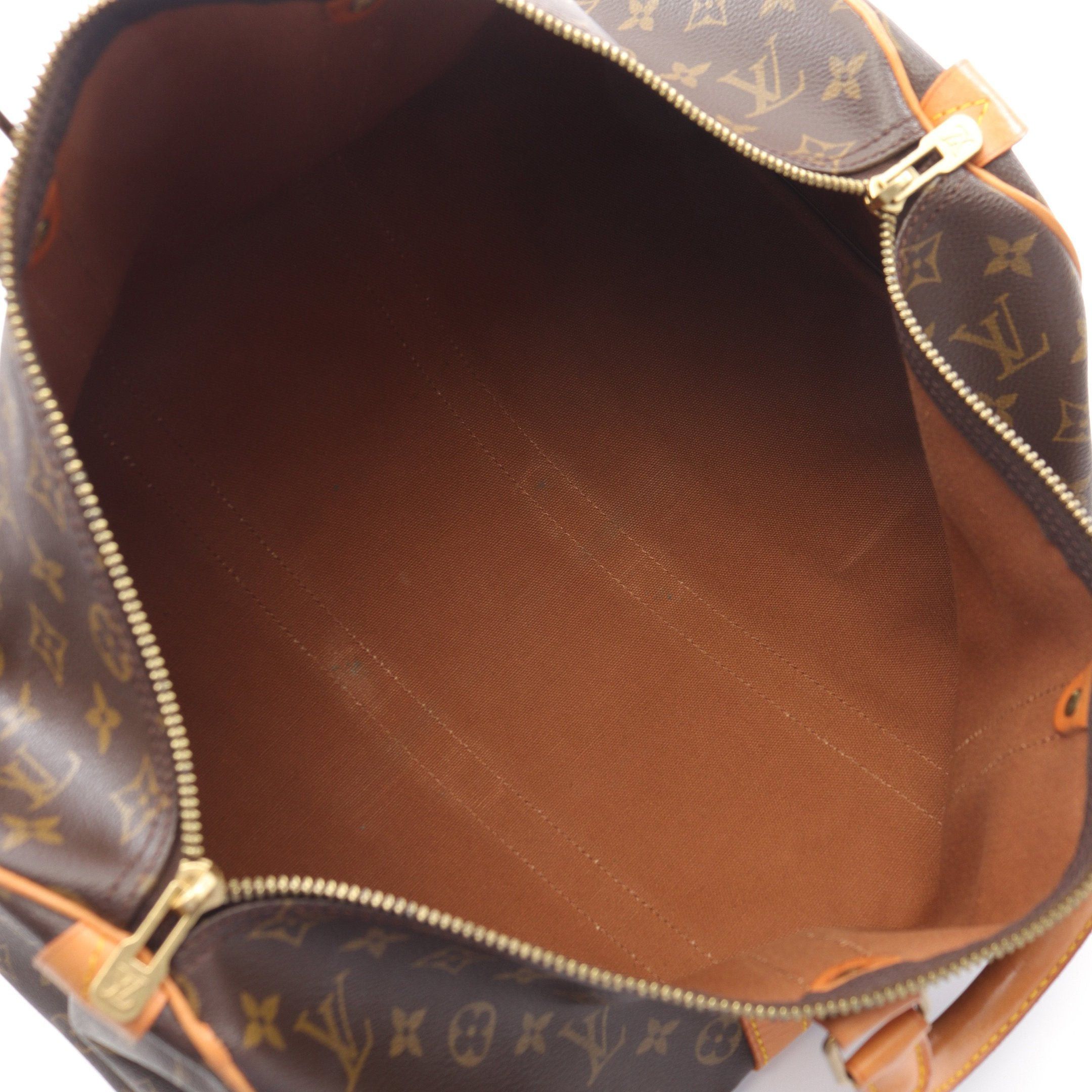 Louis Vuitton Louis Vuitton Keepall 45 Monogram Boston Bag Leather Brown Size ONE SIZE - 3 Thumbnail