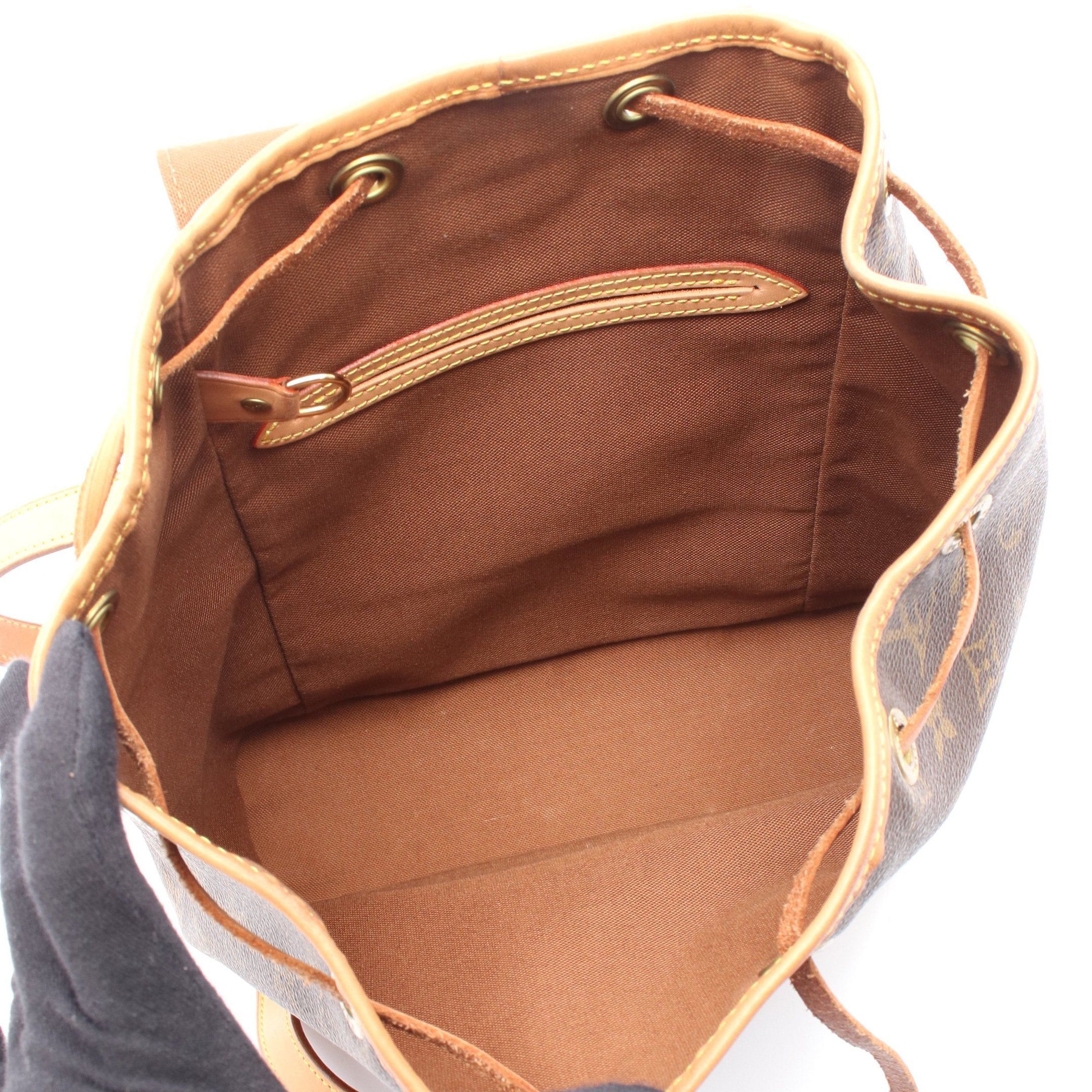 Louis Vuitton Louis Vuitton Montsouris Mm Monogram Backpack Rucksack Leather Brown Size ONE SIZE - 3 Thumbnail
