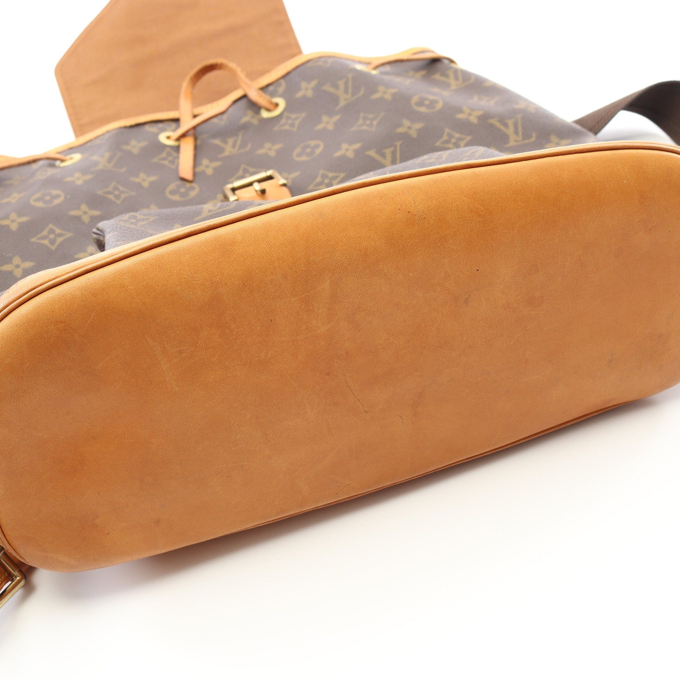 Louis Vuitton Louis Vuitton Montsouris Gm Monogram Backpack Rucksack Leather Brown Size ONE SIZE - 7 Thumbnail