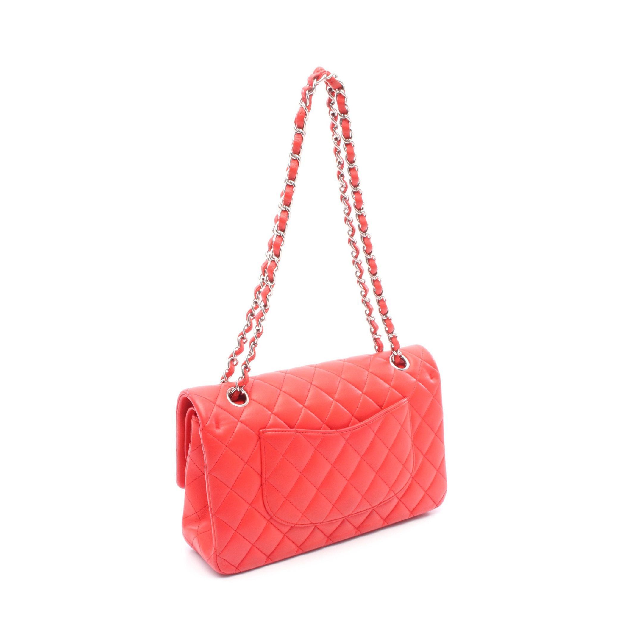 Chanel Chanel Matelasse Double Flap Chain Shoulder Bag Leather Red Silver Hardware Size ONE SIZE - 2 Thumbnail