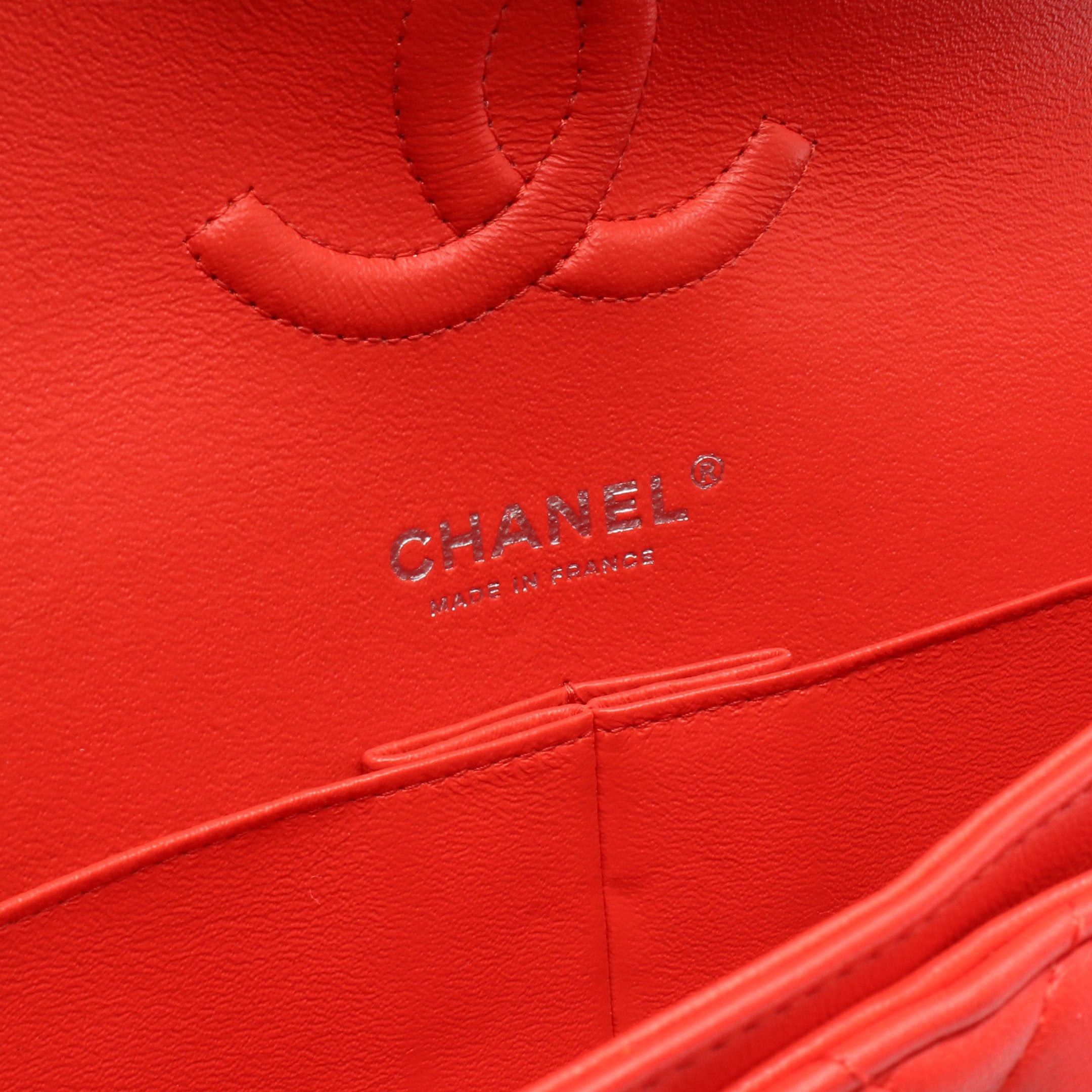 Chanel Chanel Matelasse Double Flap Chain Shoulder Bag Leather Red Silver Hardware Size ONE SIZE - 4 Thumbnail