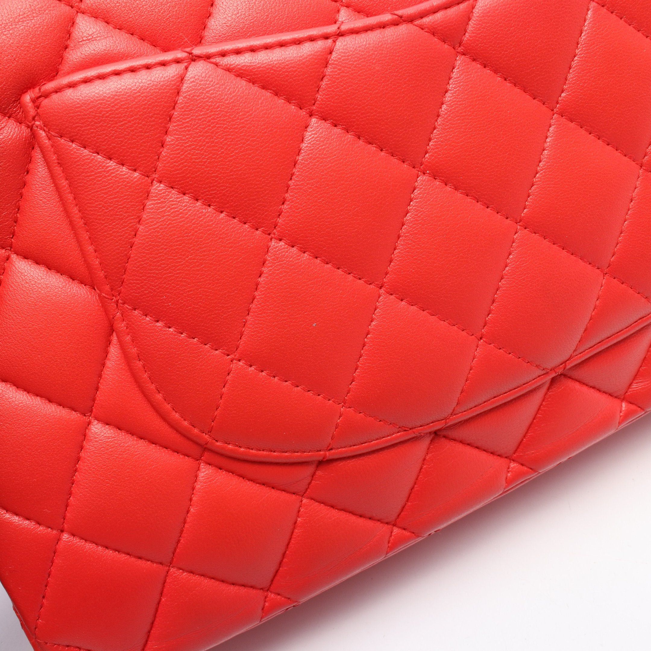 Chanel Chanel Matelasse Double Flap Chain Shoulder Bag Leather Red Silver Hardware Size ONE SIZE - 7 Thumbnail