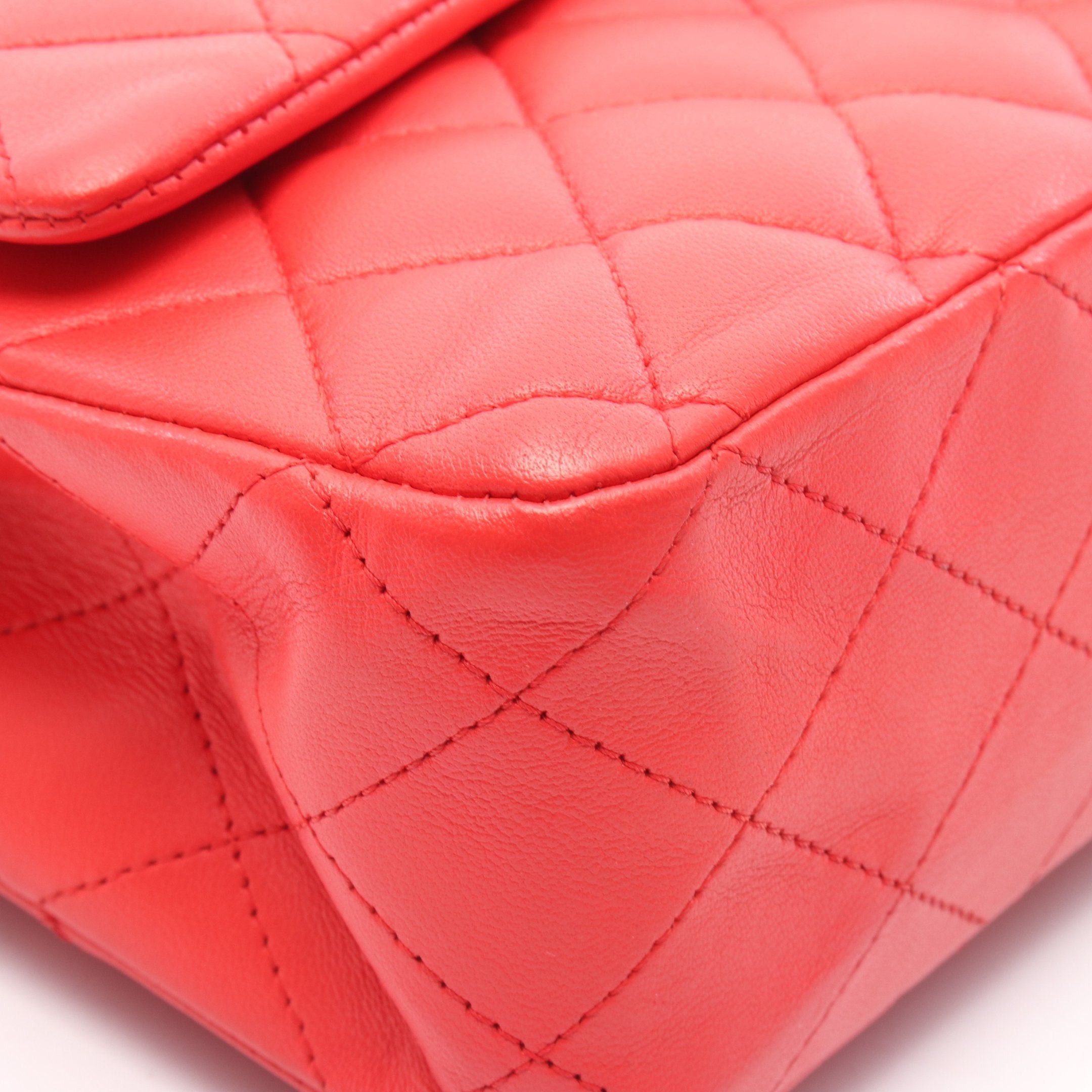 Chanel Chanel Matelasse Double Flap Chain Shoulder Bag Leather Red Silver Hardware Size ONE SIZE - 10 Thumbnail