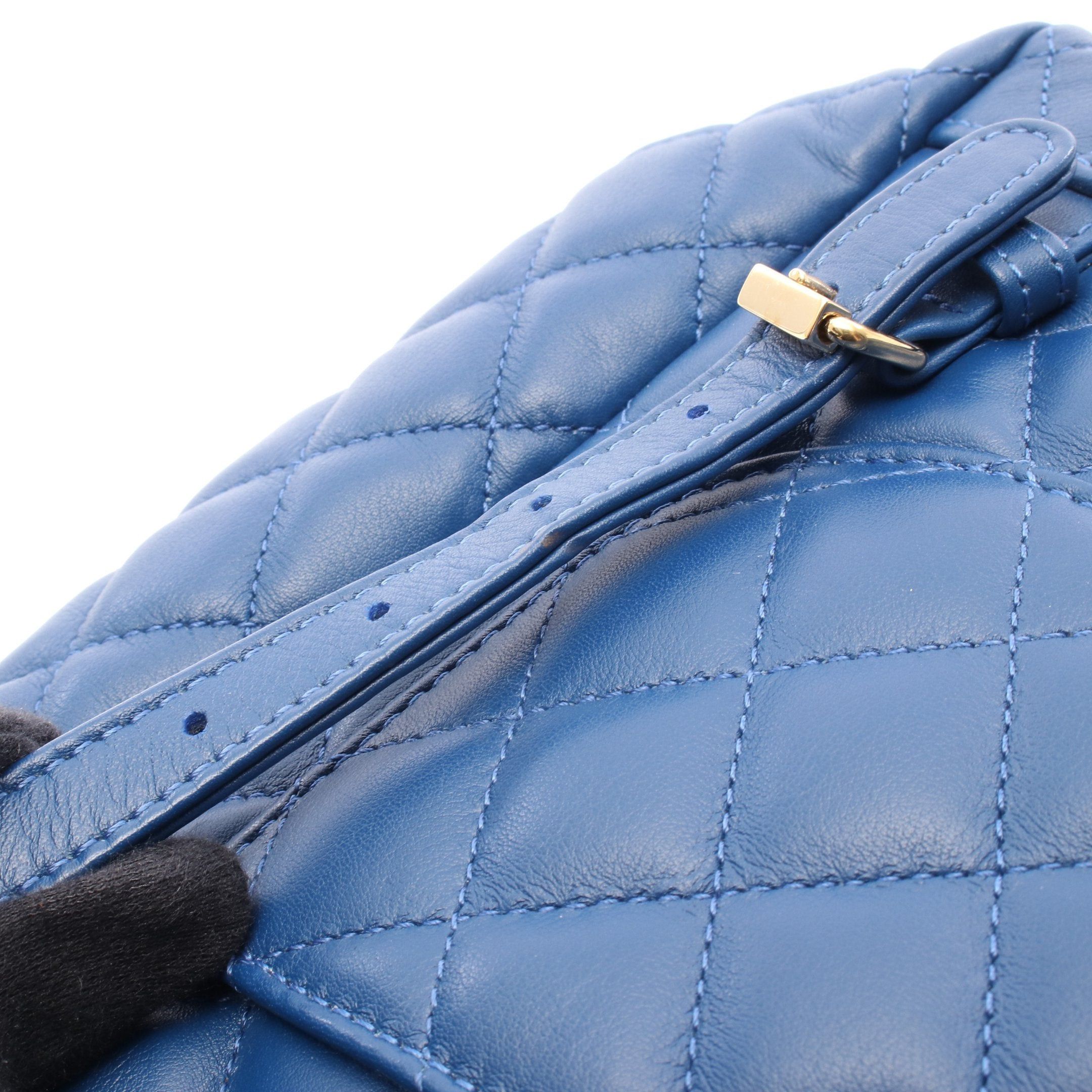 Chanel Chanel Matelasse Backpack Rucksack Lambskin Blue Gold Hardware Size ONE SIZE - 8 Thumbnail