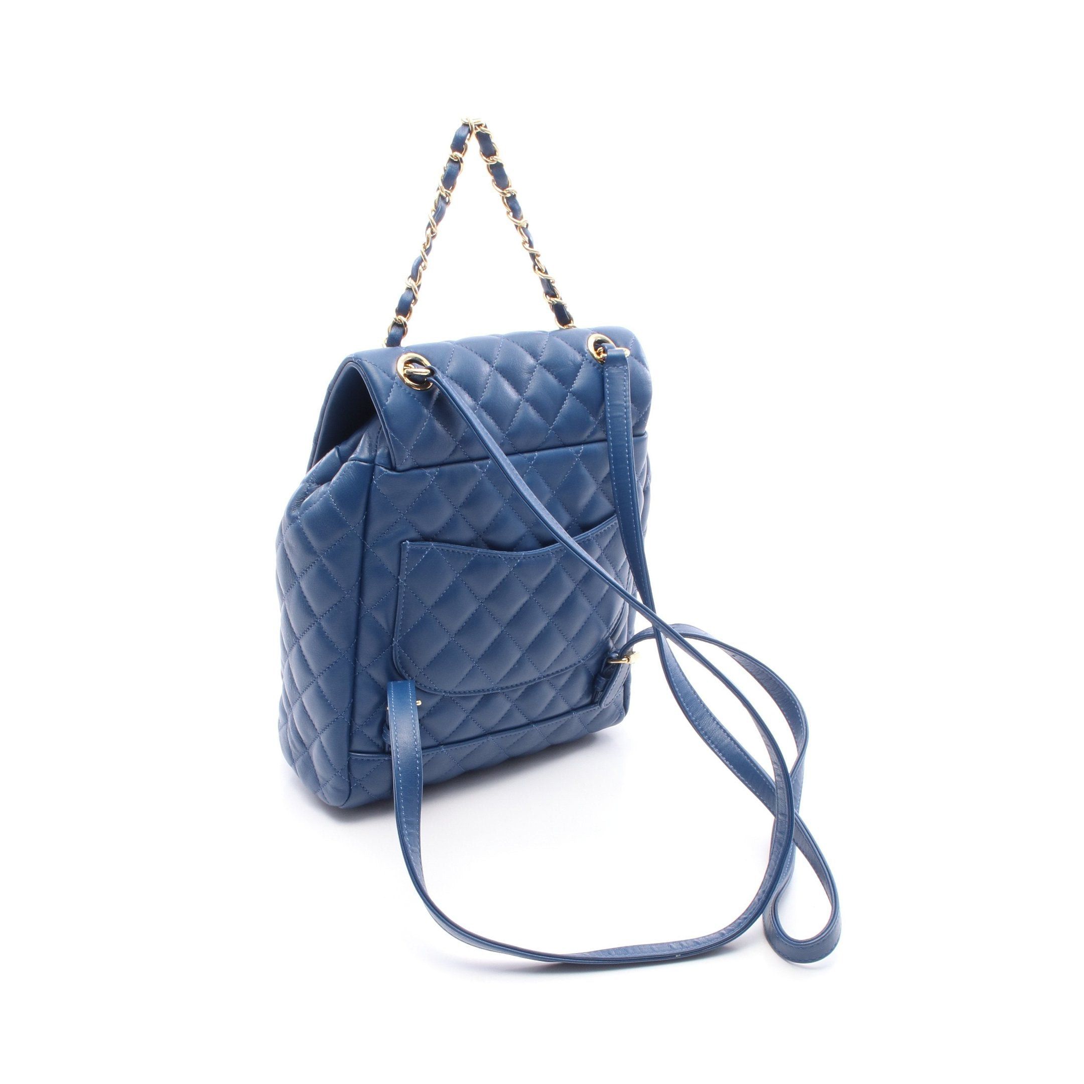 Chanel Chanel Matelasse Backpack Rucksack Lambskin Blue Gold Hardware Size ONE SIZE - 2 Thumbnail