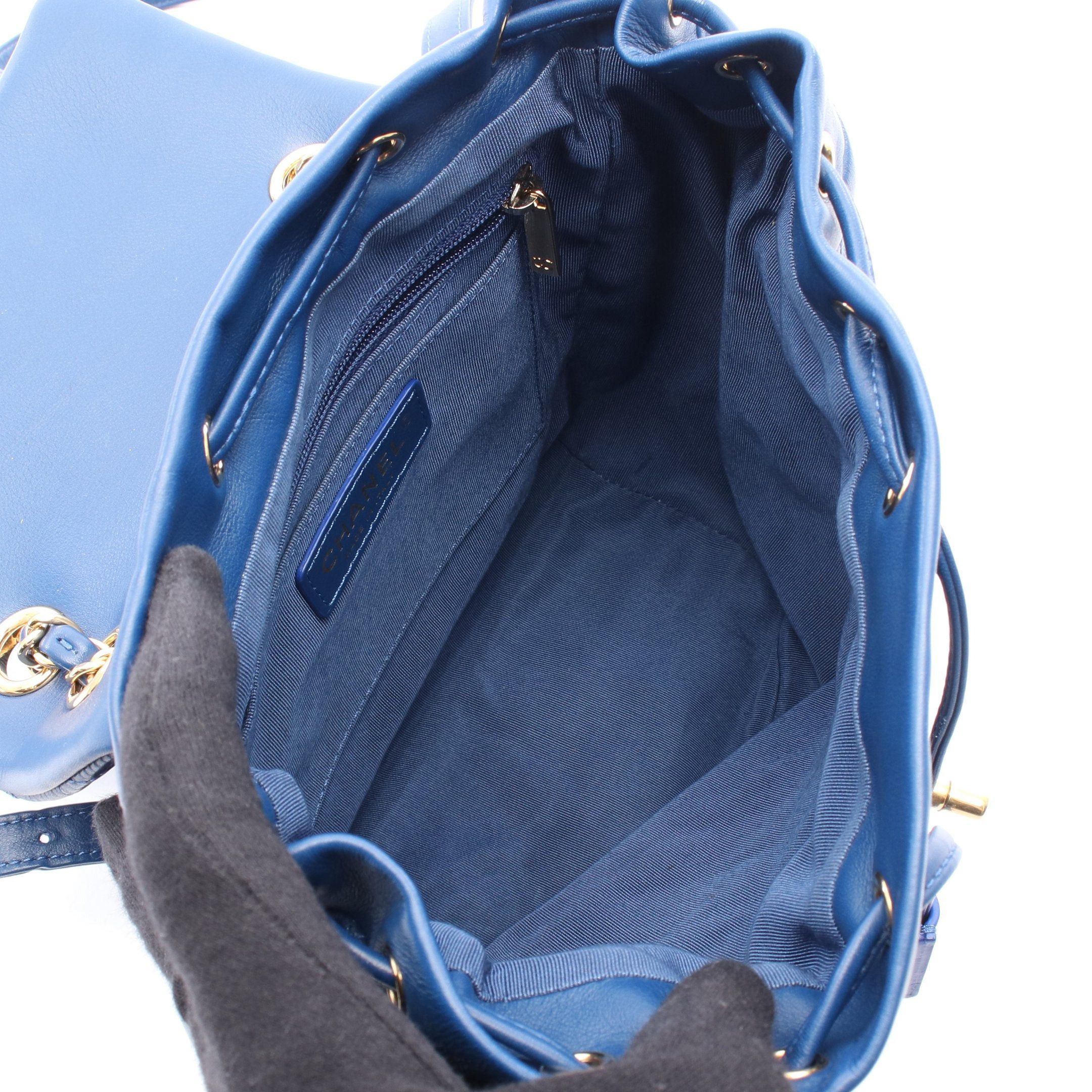 Chanel Chanel Matelasse Backpack Rucksack Lambskin Blue Gold Hardware Size ONE SIZE - 3 Thumbnail